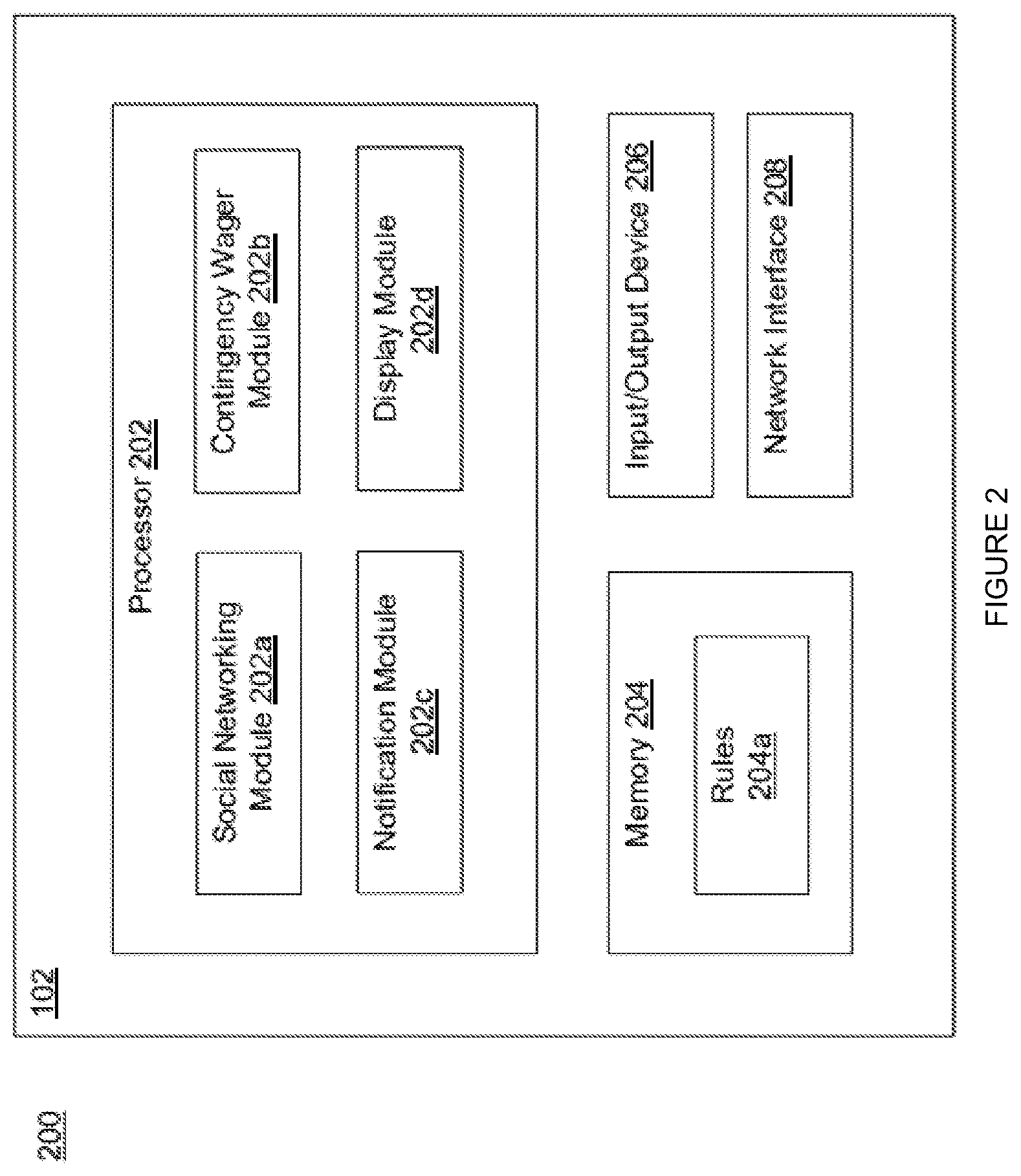 Patent US12586445 Figure 2 – System and method for contingency wagering