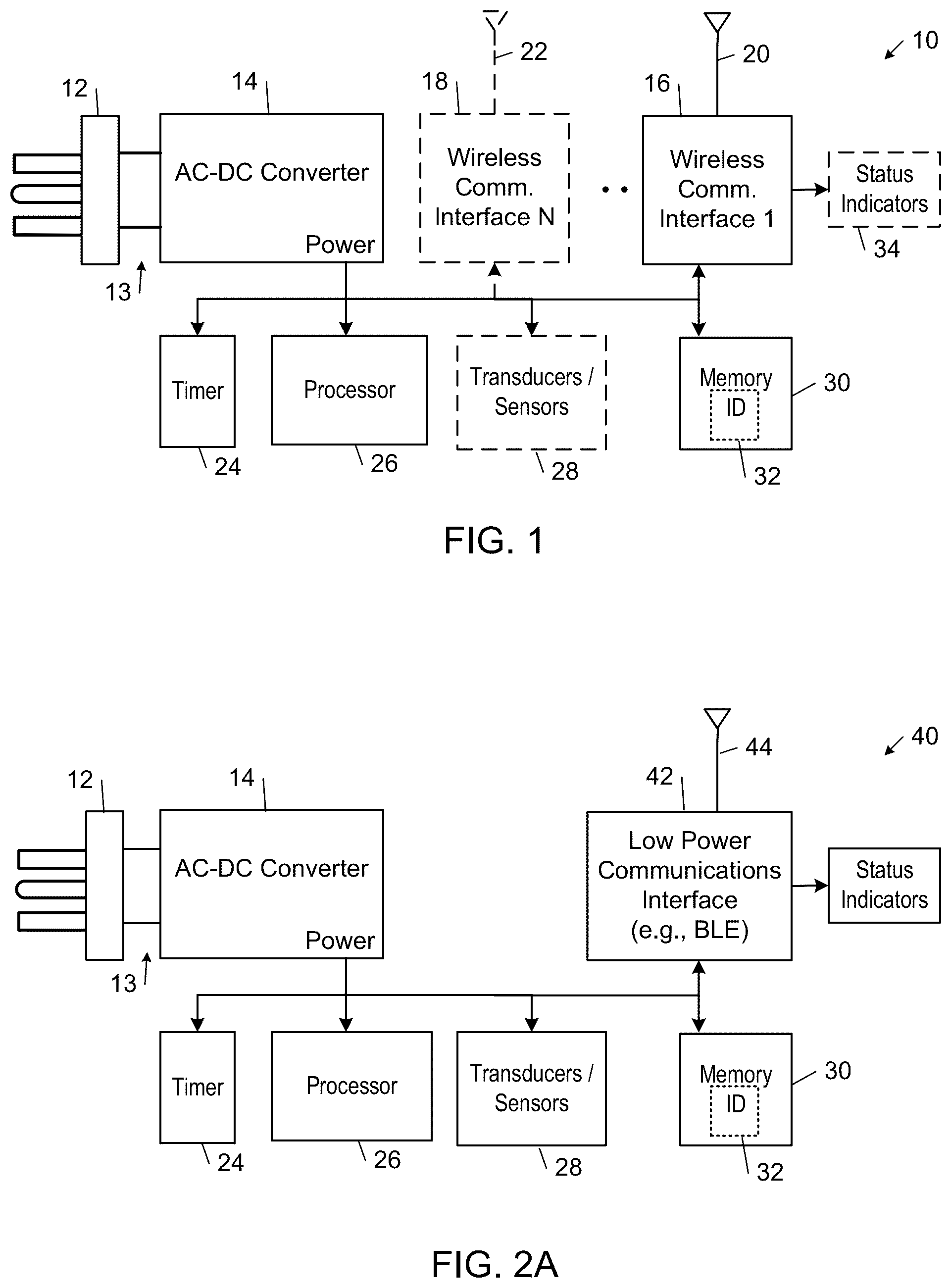Patent US12586450 Figure 1 – Line-powered wireless communications systems