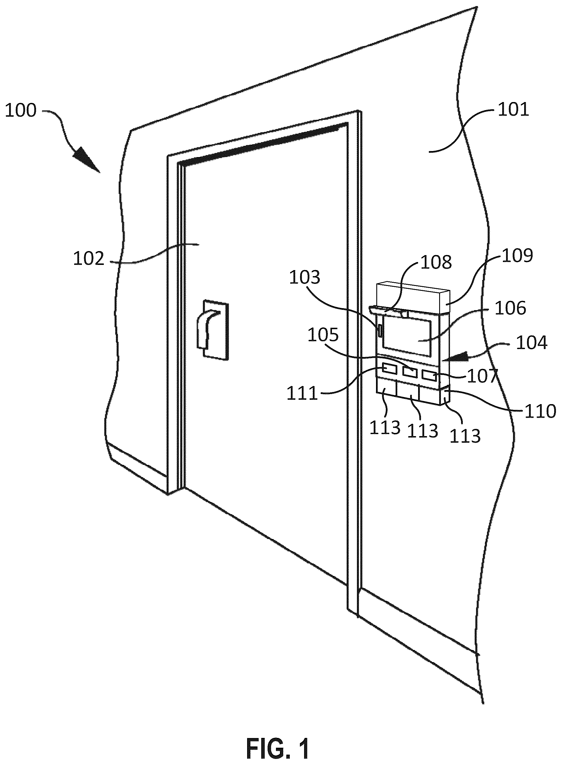 Patent US12586451 Figure 1 – Hall monitor for a health care facility