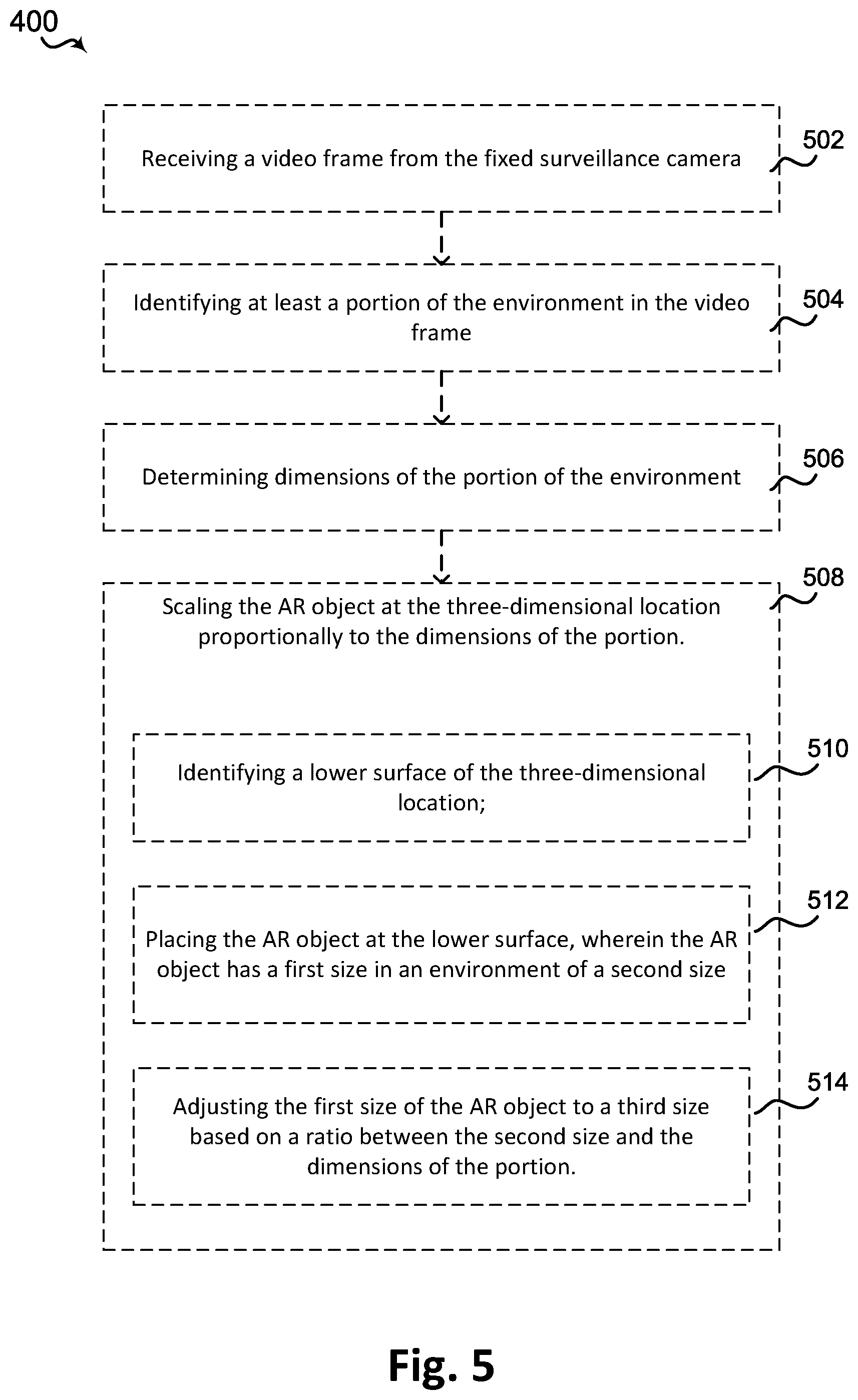 Patent US12586456 Figure 5 – Systems and methods for providing security system information using augmented reality effects