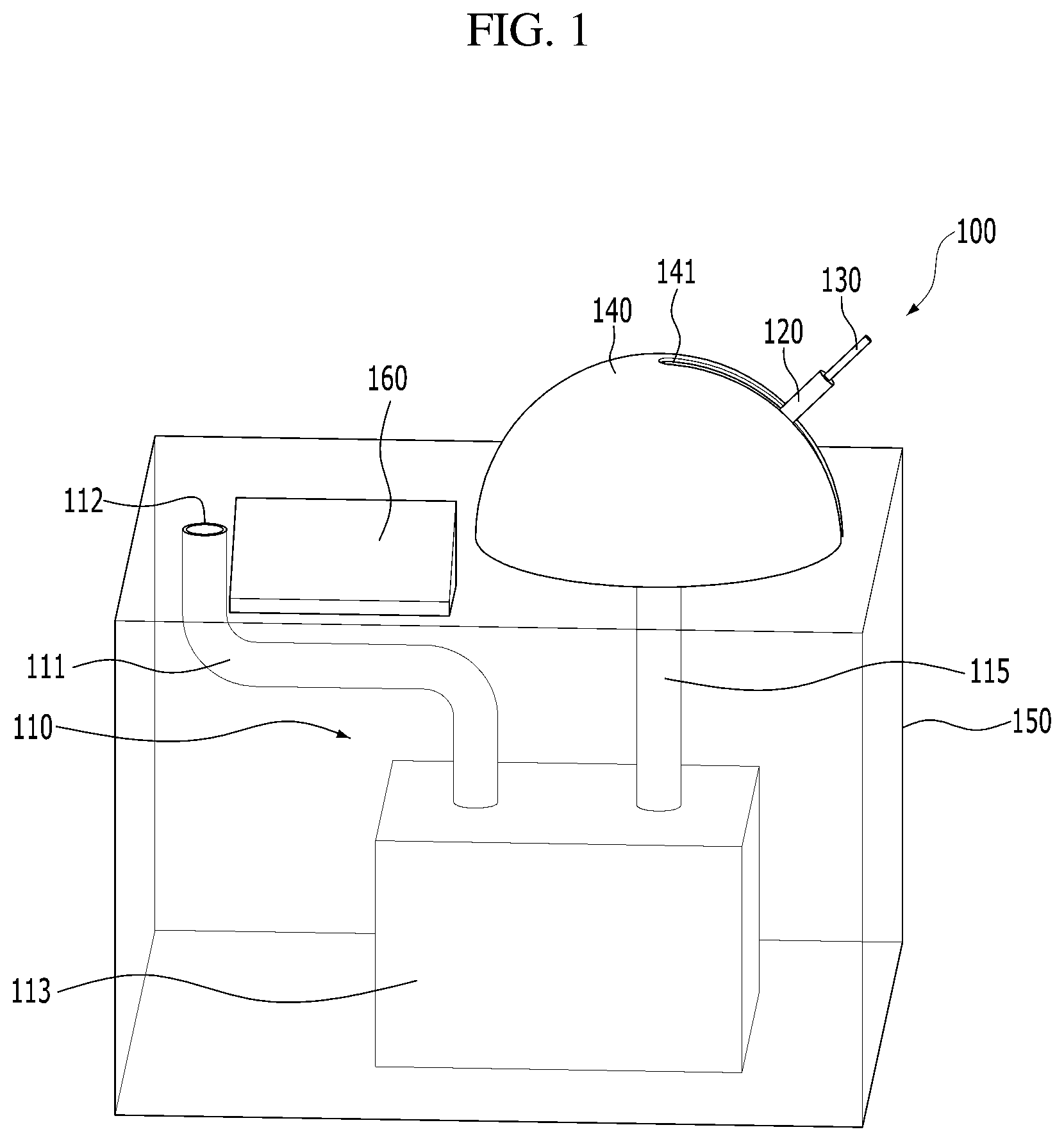Patent US12586486 Figure 1 – Projected bloodstain generator and method of generating projected bloodstain using the same
