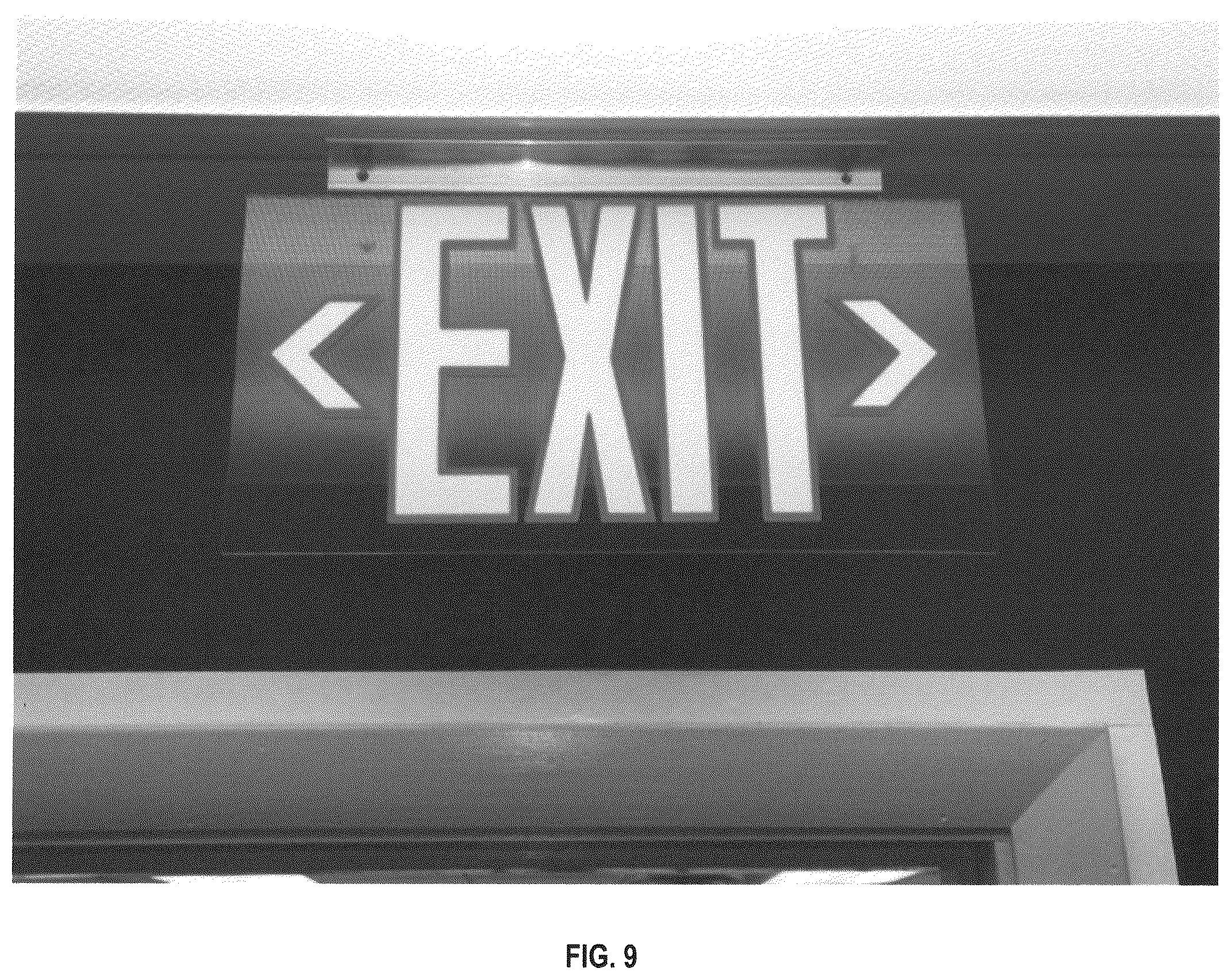 Patent US12586488 Figure 5 – Photoluminescent signage for low light ambient environment