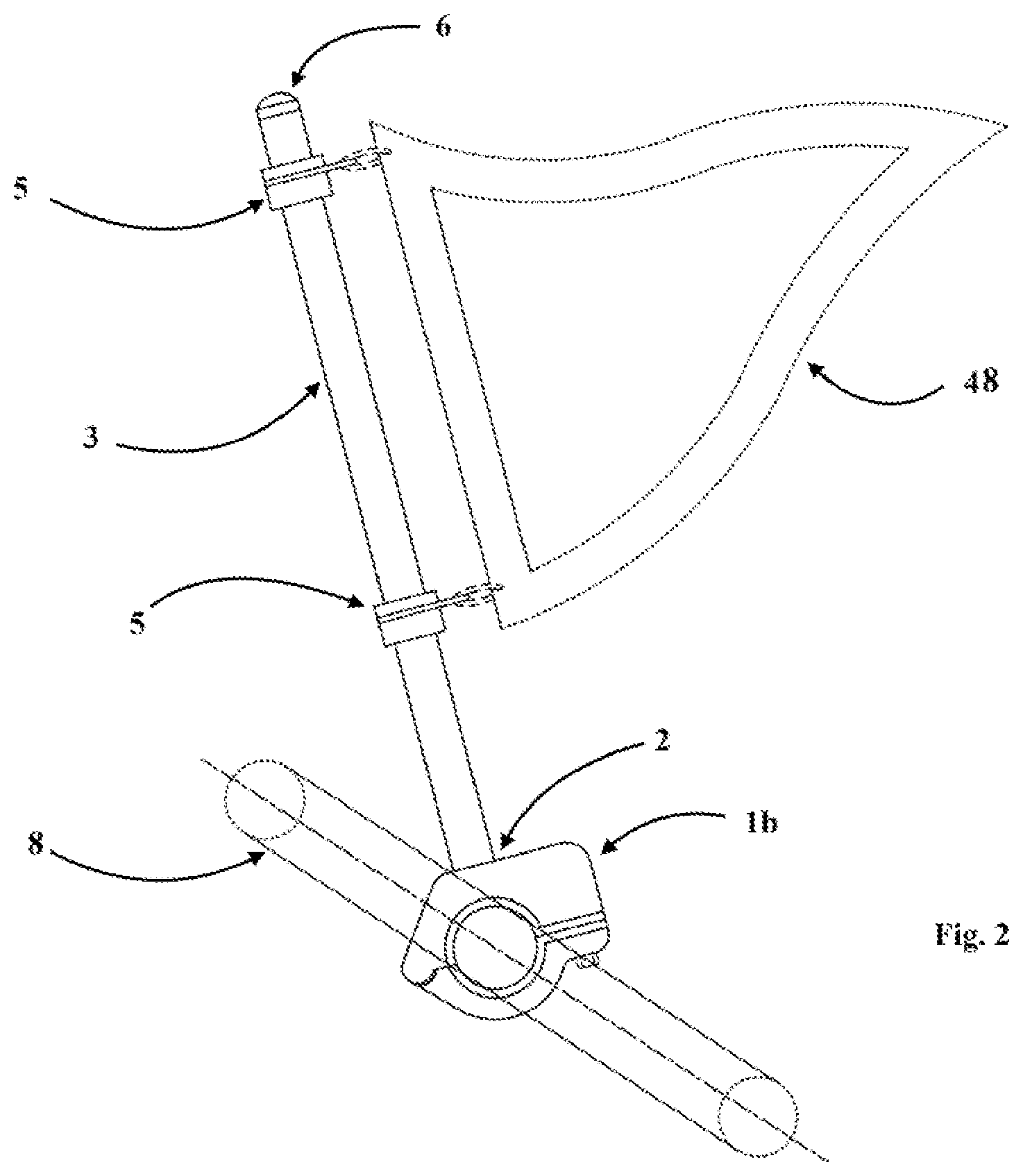 Patent US12586489 Figure 2 – Rail mount flagpole