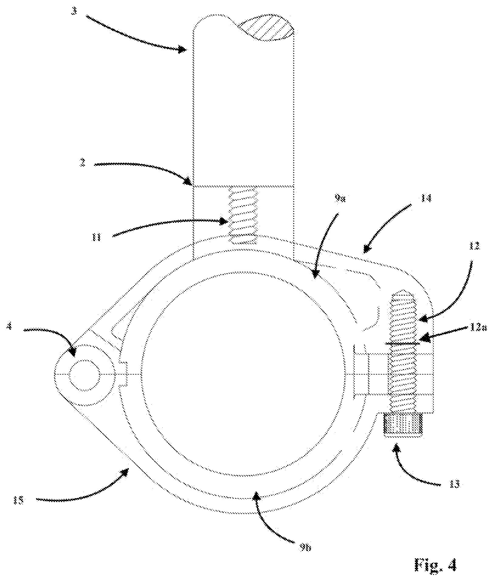 Patent US12586489 Figure 4 – Rail mount flagpole