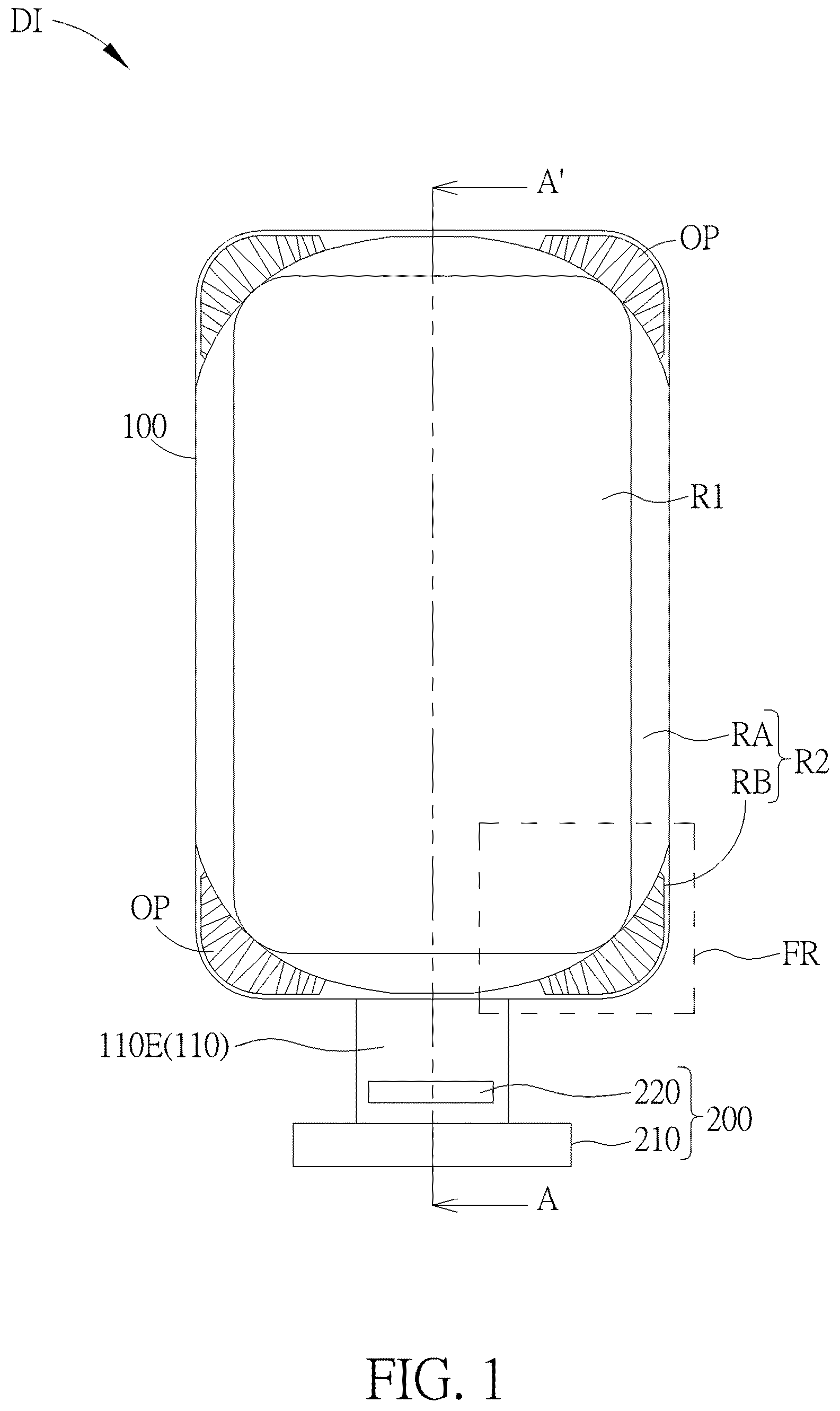 Patent US12586499 Figure 1 – Display device