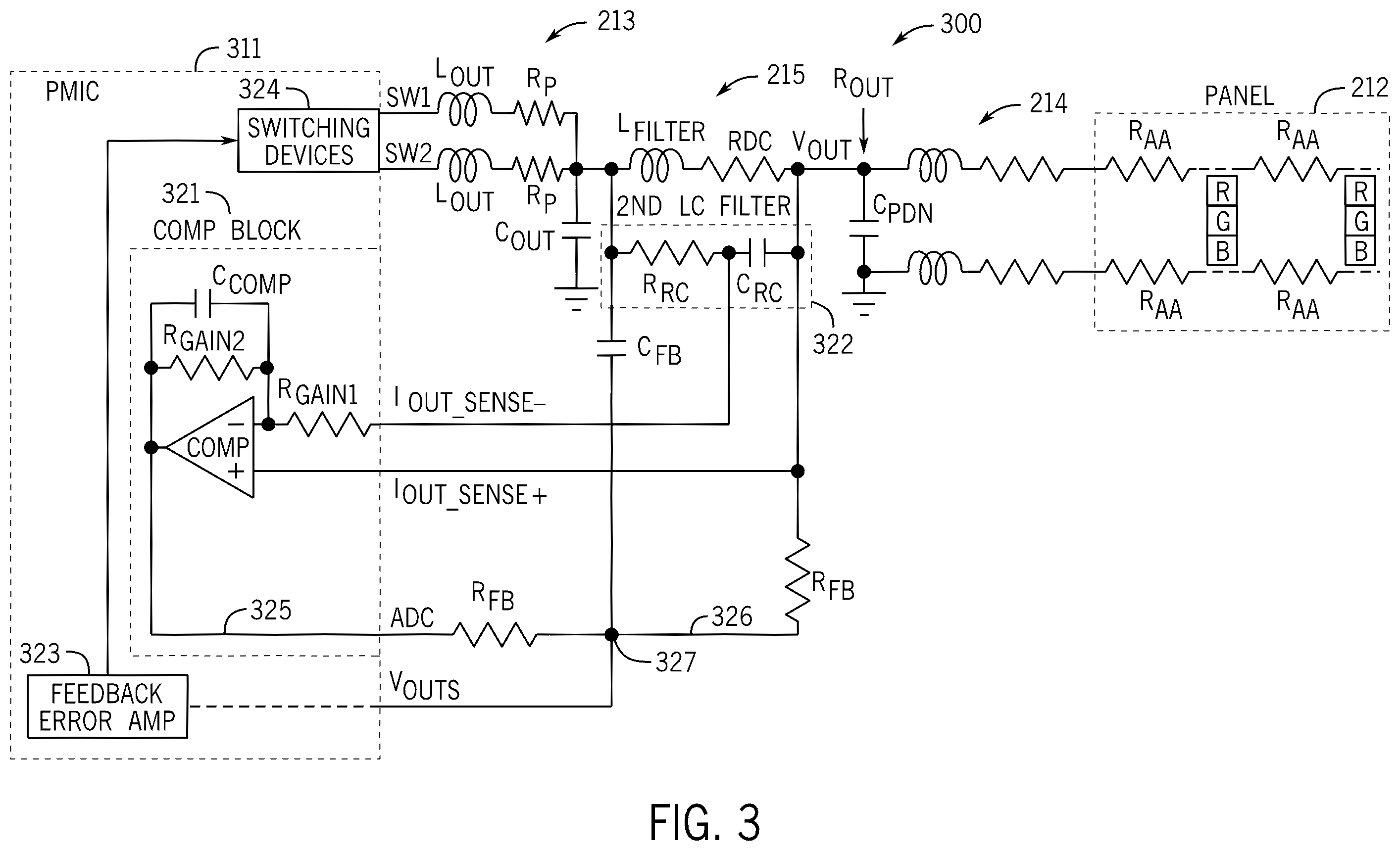 Patent US12586504 Figure 3 – Adaptive zero output impedance converter