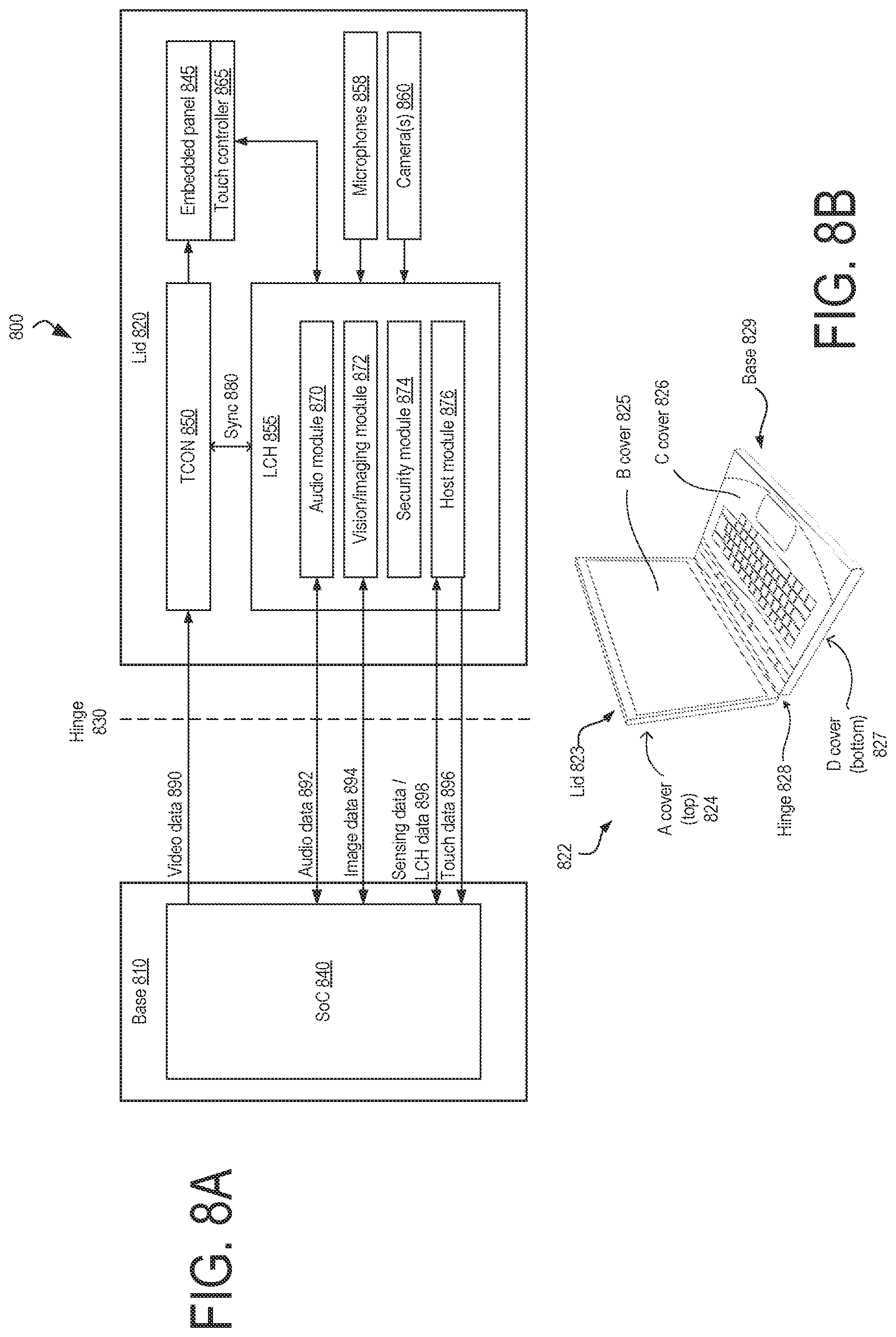 Patent US12586508 Figure 8 – Asynchronous display pixel data streaming over I/O connections