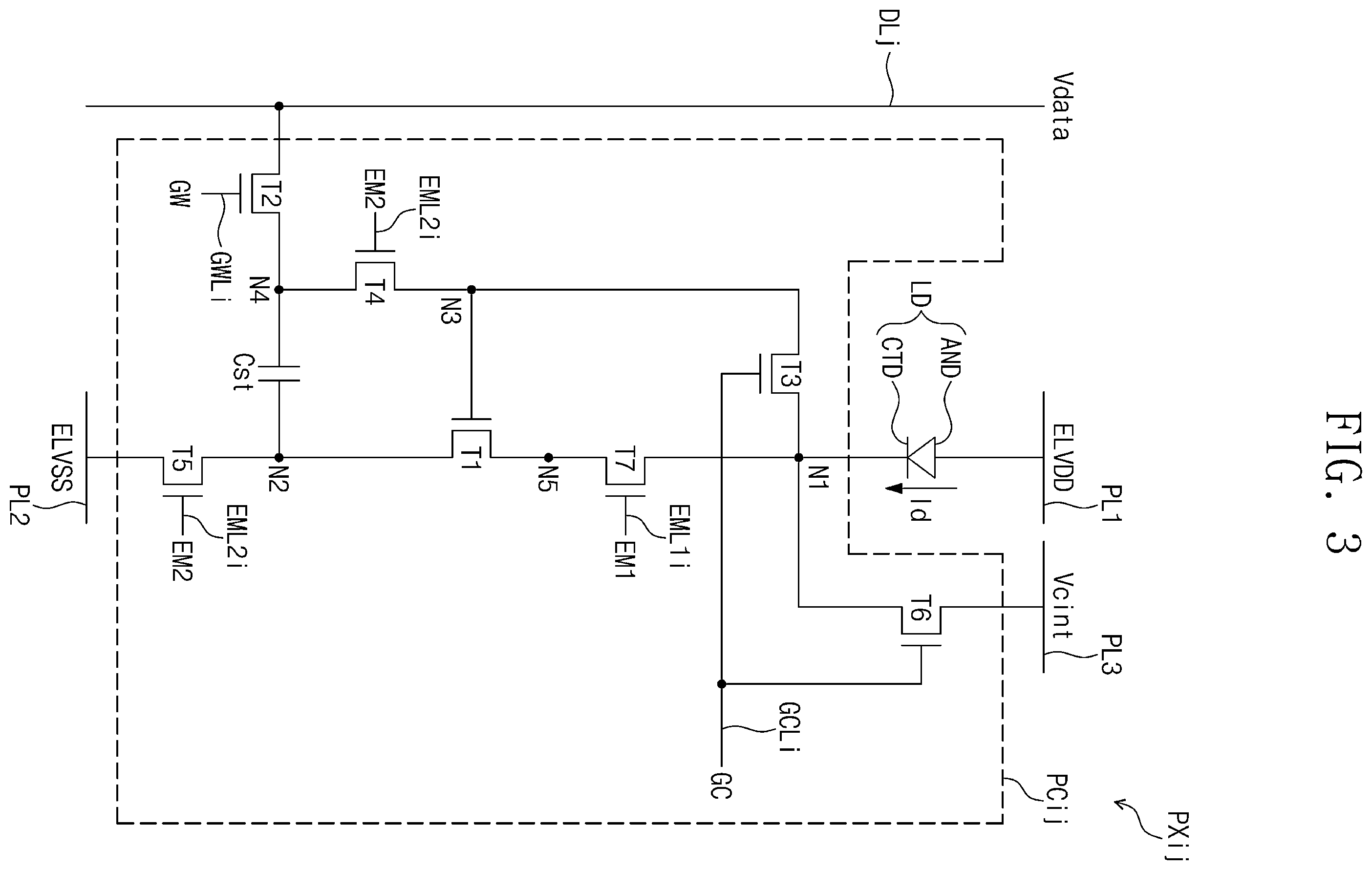Patent US12586518 Figure 3 – Pixel and display device