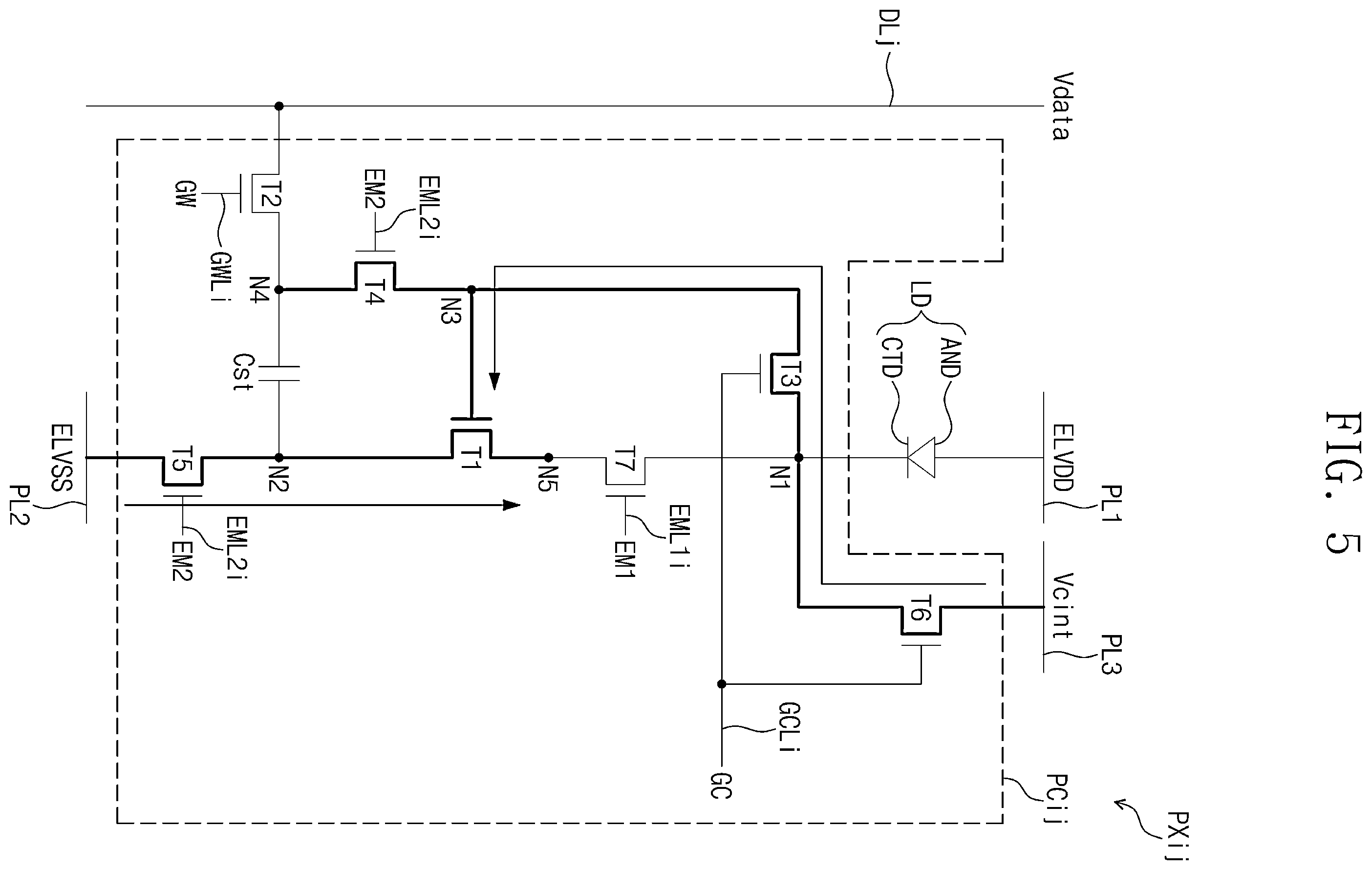 Patent US12586518 Figure 5 – Pixel and display device
