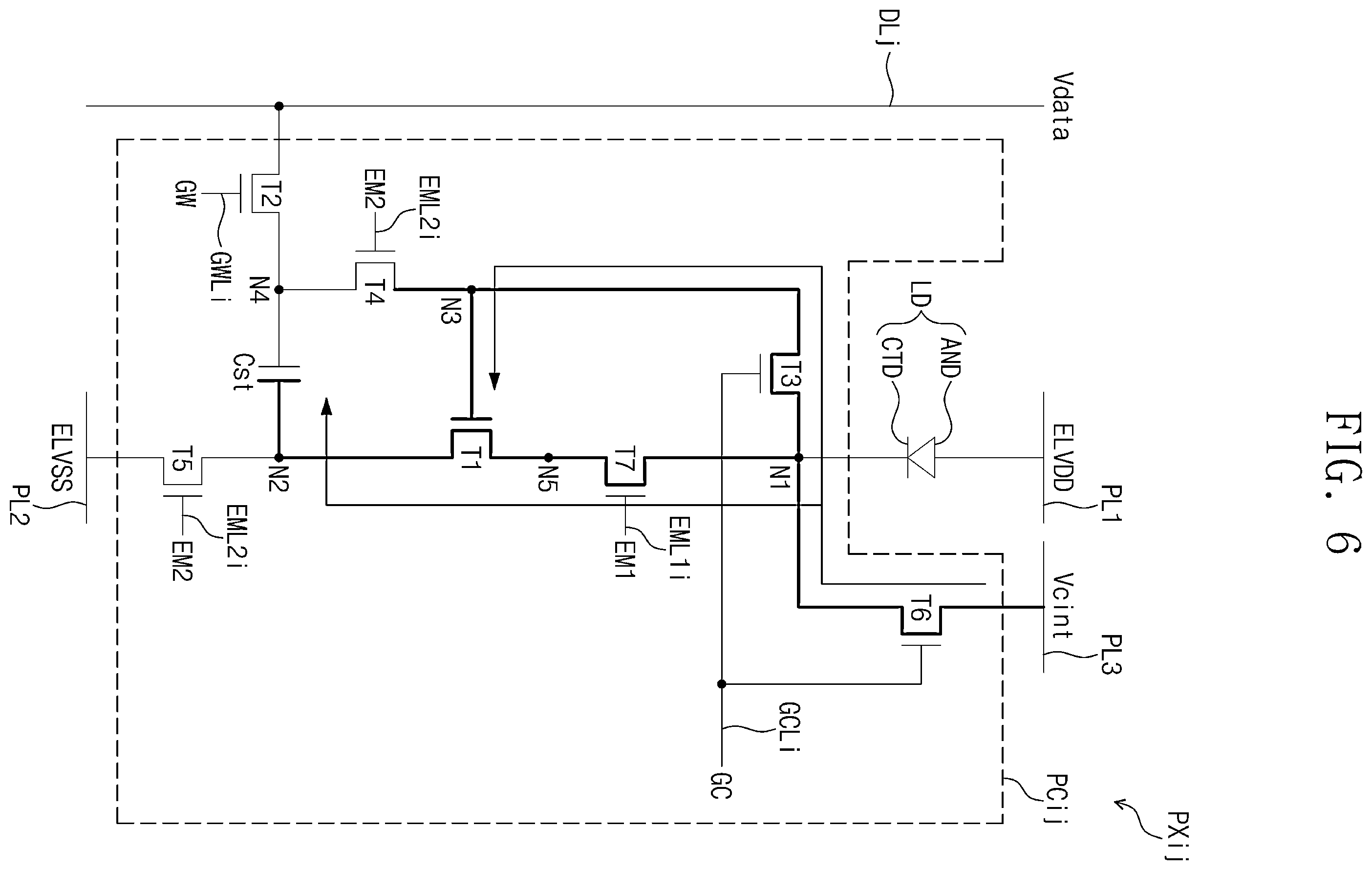 Patent US12586518 Figure 6 – Pixel and display device