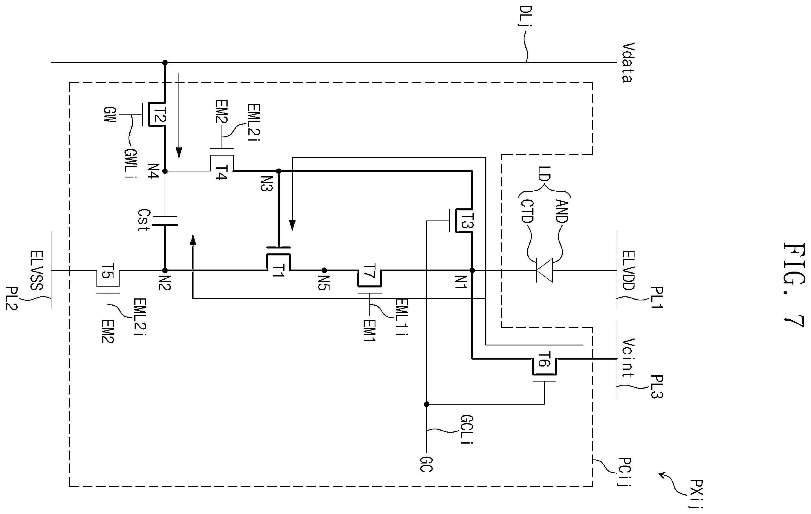 Patent US12586518 Figure 7 – Pixel and display device