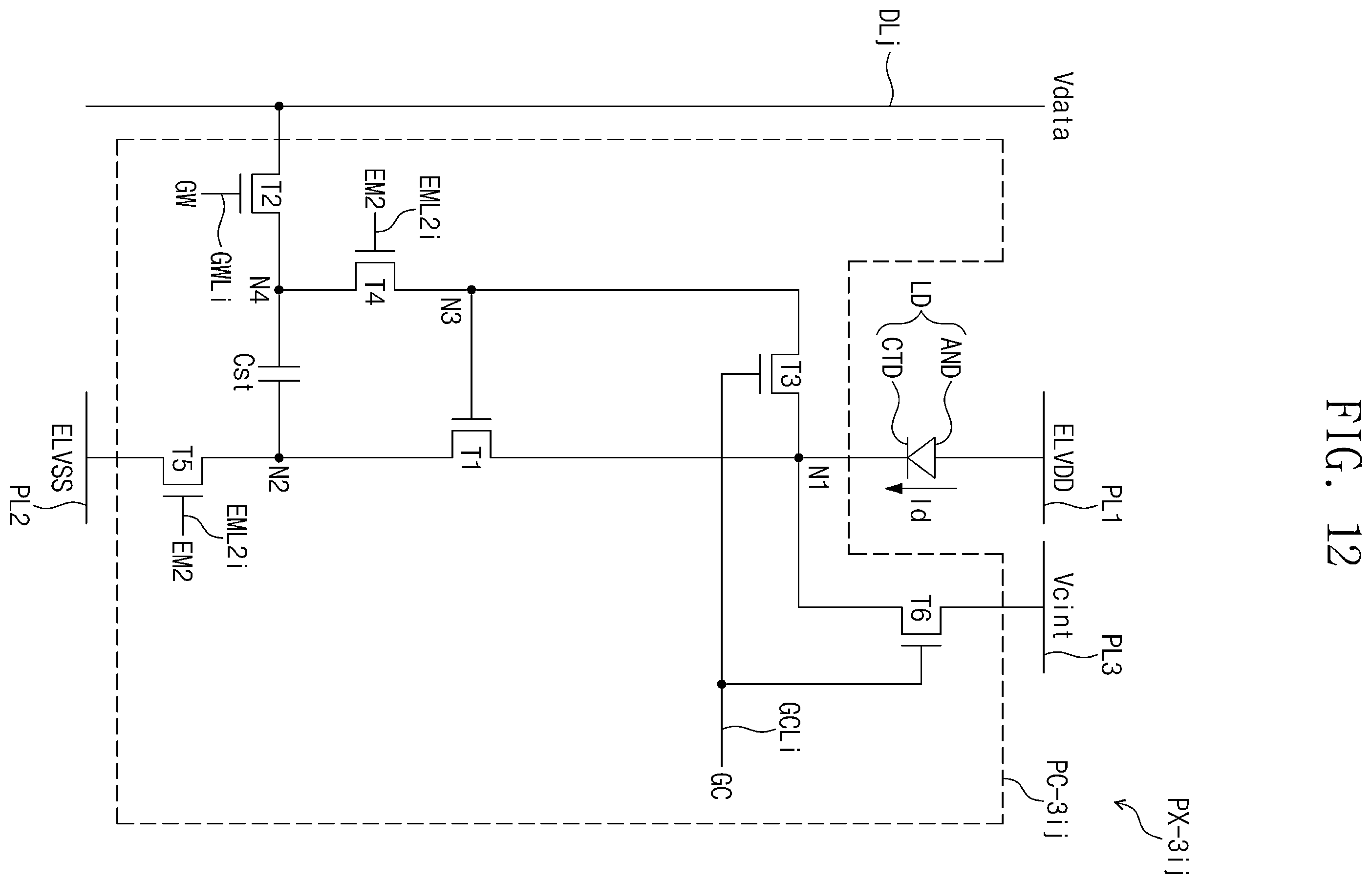 Patent US12586518 Figure 12 – Pixel and display device