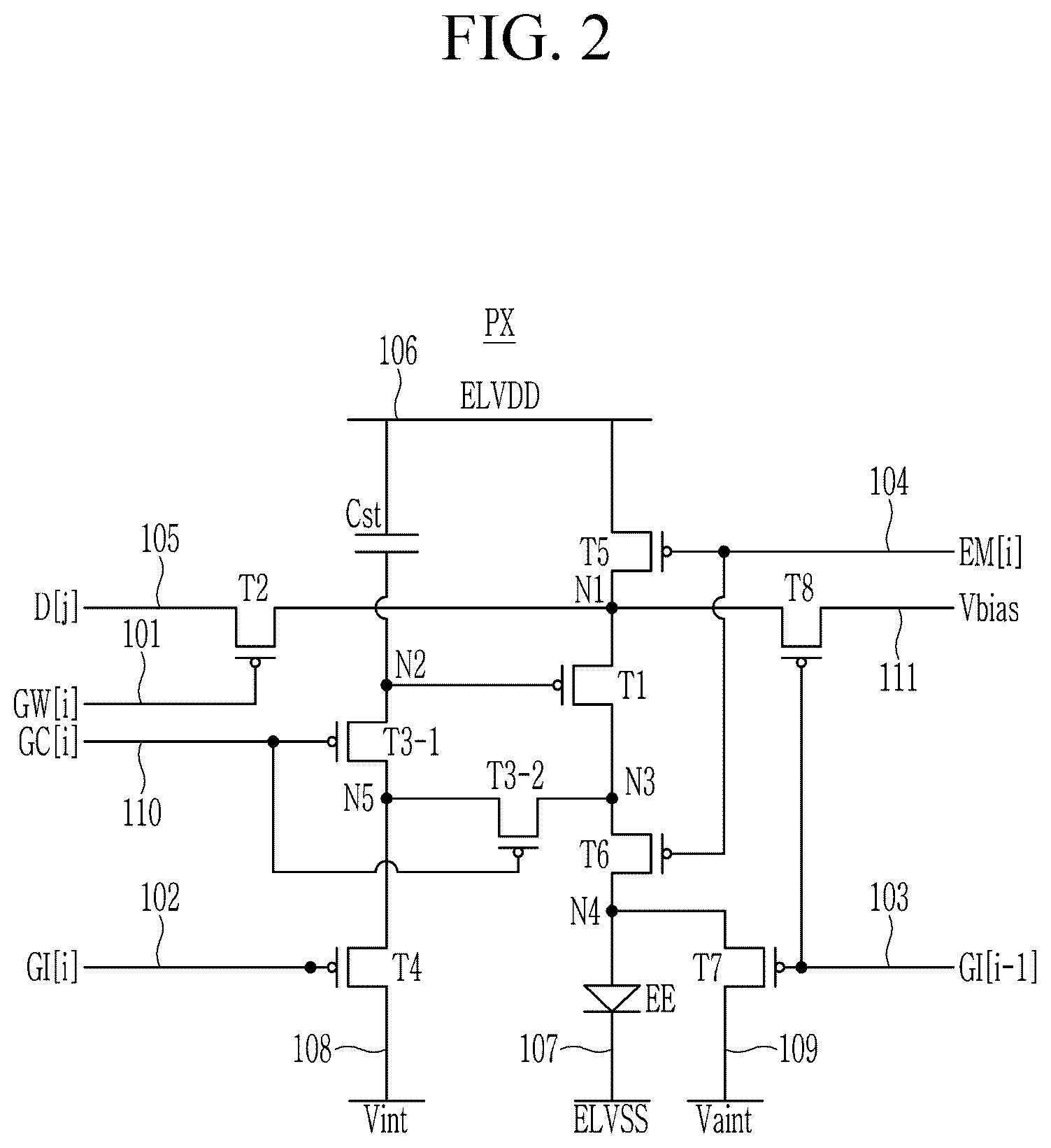Patent US12586520 Figure 2 – Pixel circuit and display device including the same