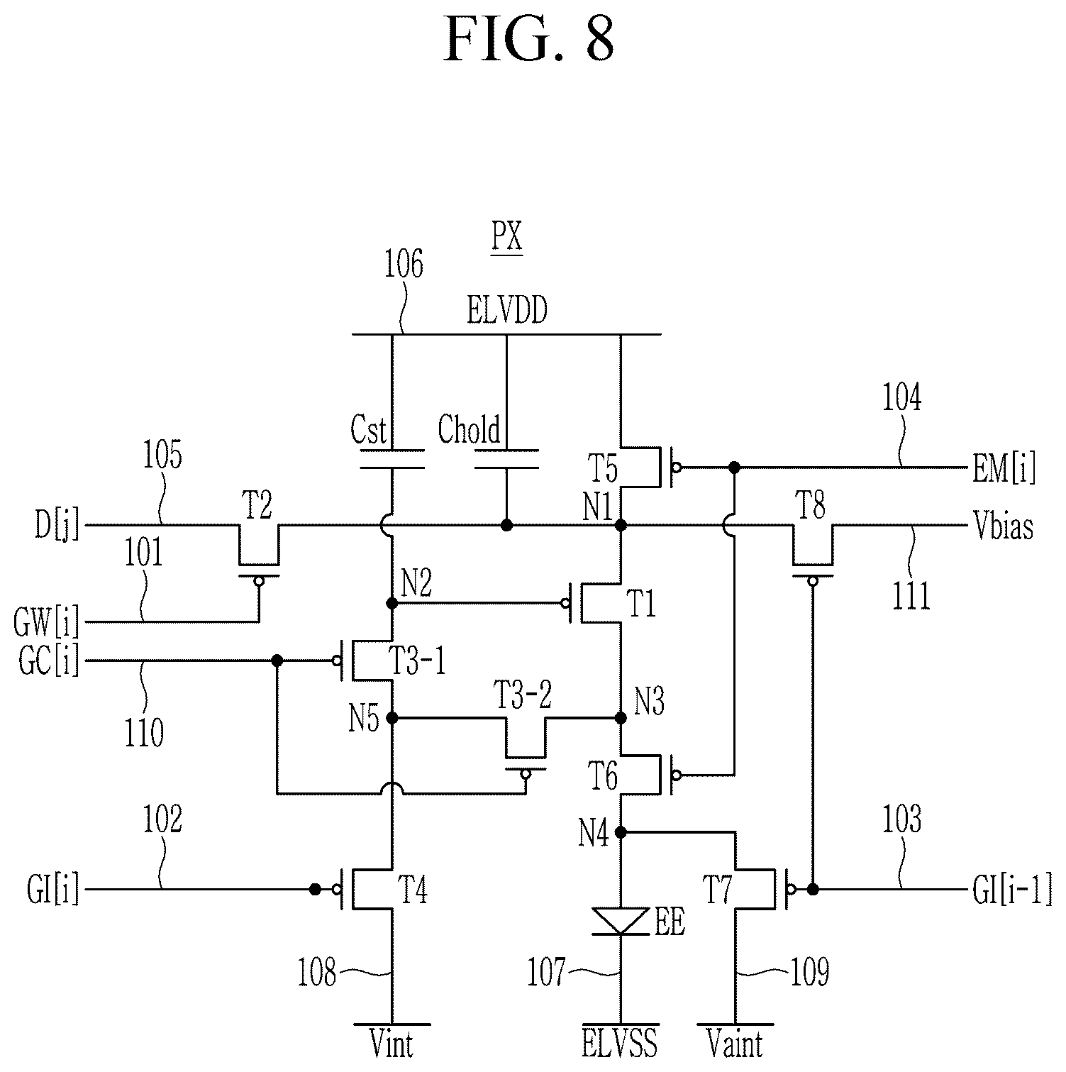 Patent US12586520 Figure 8 – Pixel circuit and display device including the same