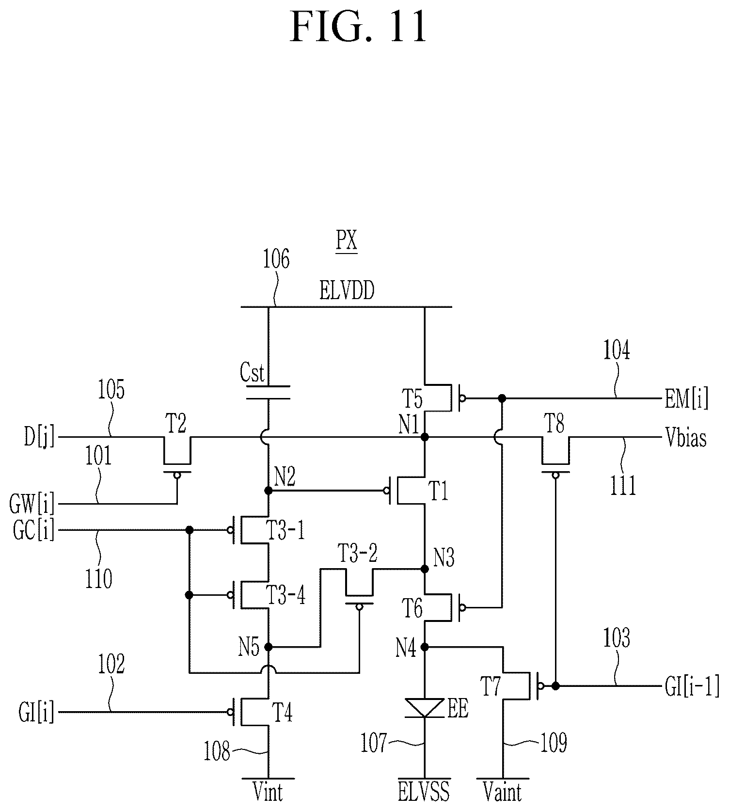 Patent US12586520 Figure 11 – Pixel circuit and display device including the same