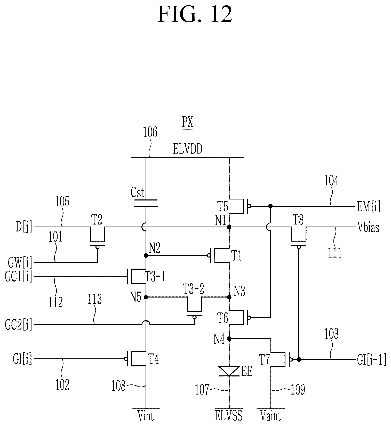 Patent US12586520 Figure 12 – Pixel circuit and display device including the same