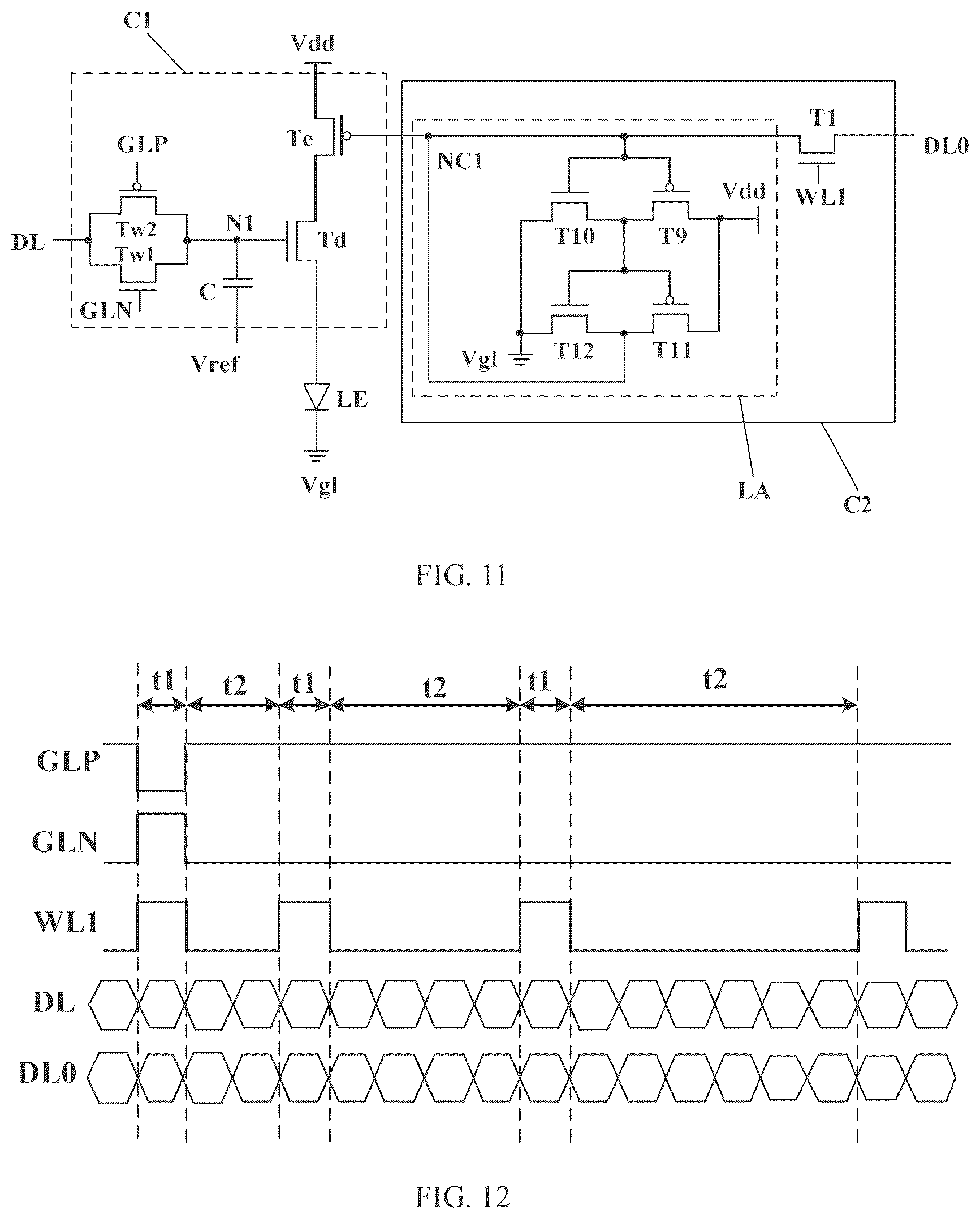 Patent US12586525 Figure 8 – Pixel driving circuit with driving current controlled by digital signals for grayscale control, display device and display method
