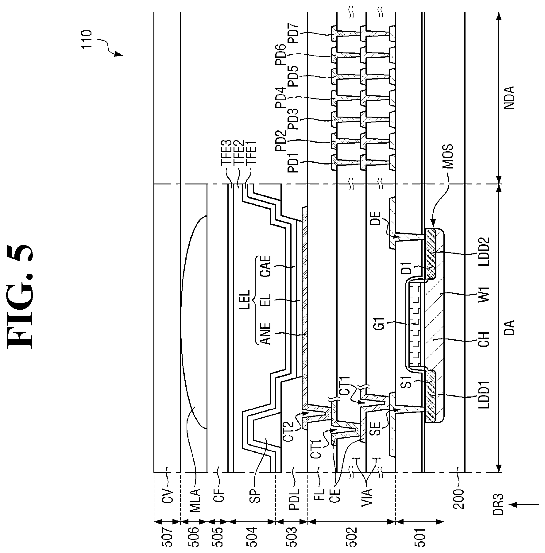 Patent US12586526 Figure 5 – Display device and mobile electronic device including the same