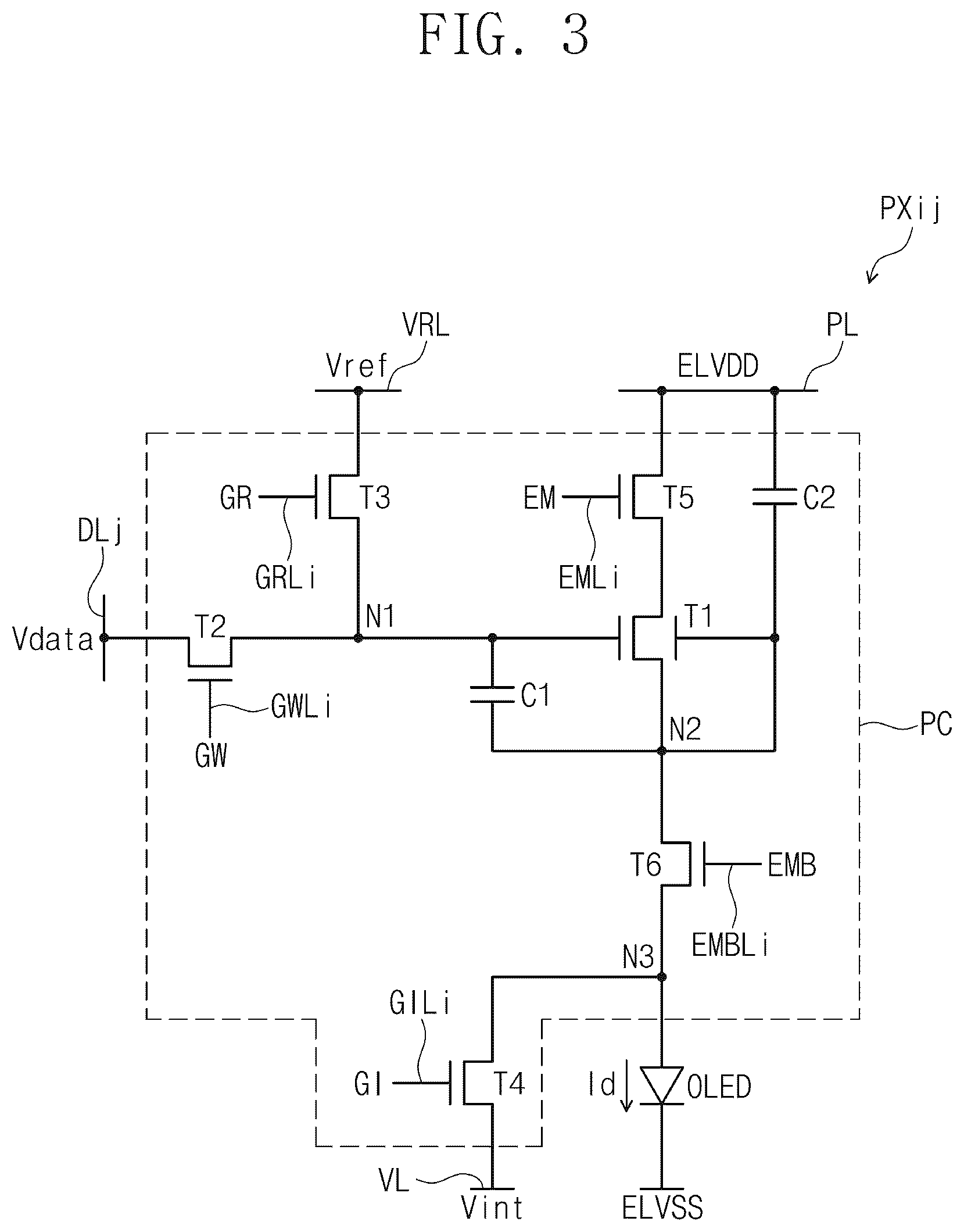 Patent US12586527 Figure 3 – Pixel driving circuit, display device including the same, and method for driving the display device