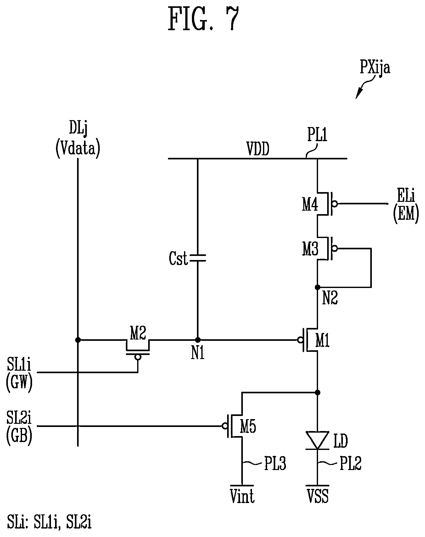 Patent US12586530 Figure 8 – Pixel and display device including the same, and electronic device