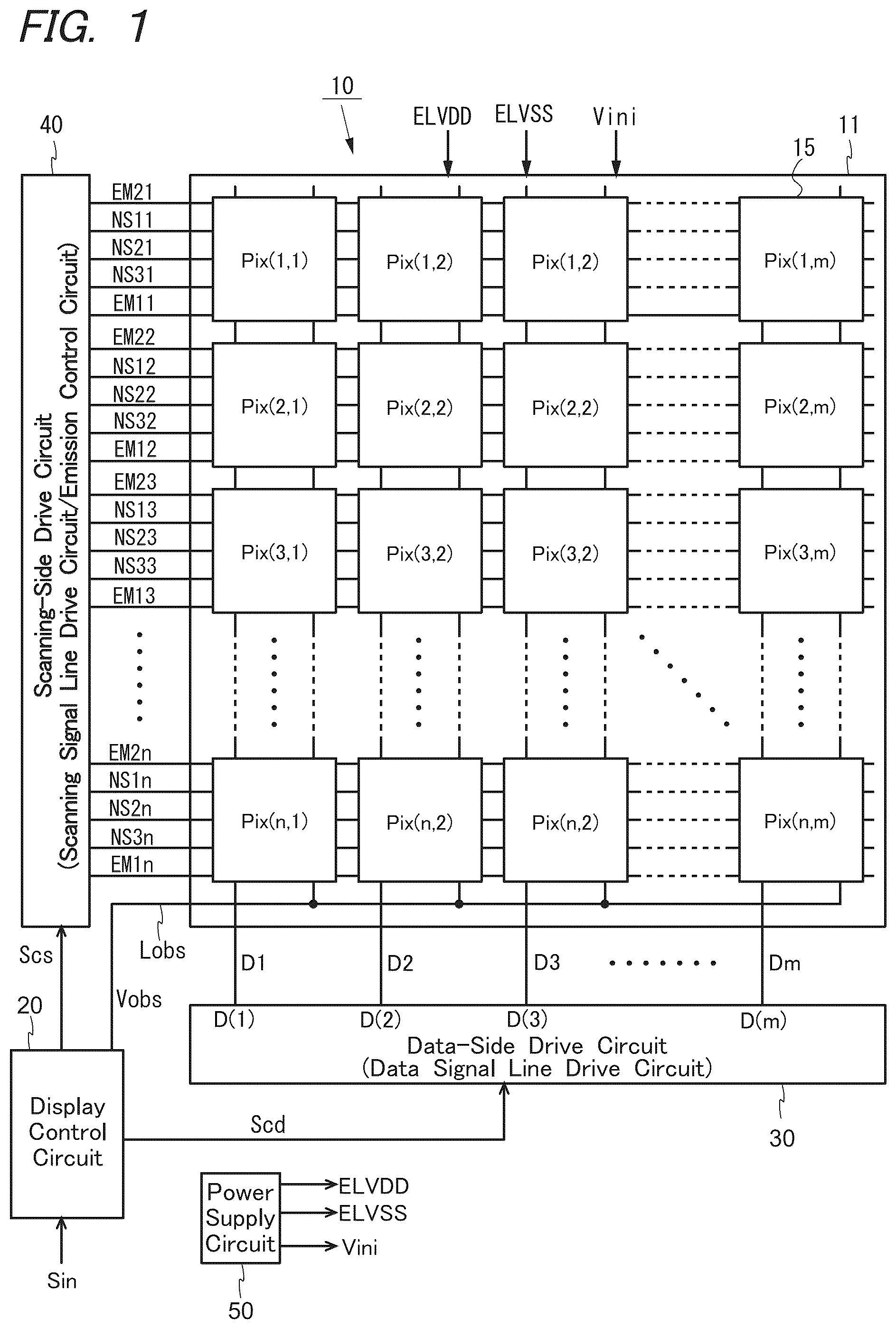 Patent US12586531 Figure 1 – Display device and method for driving same