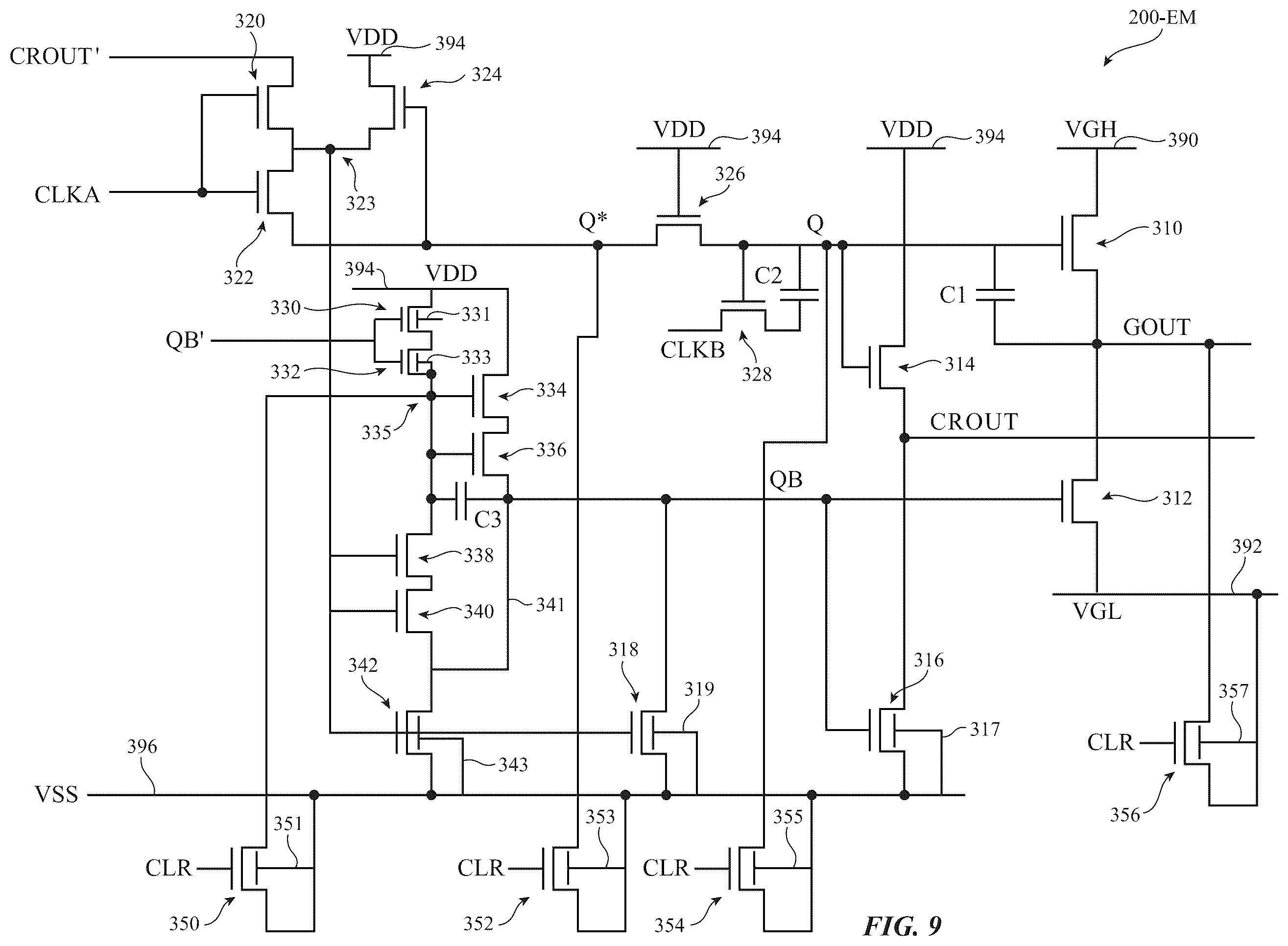 Patent US12586535 Figure 8 – Display having semiconducting oxide gate driver circuitry with bottom gate terminals for reduced leakage