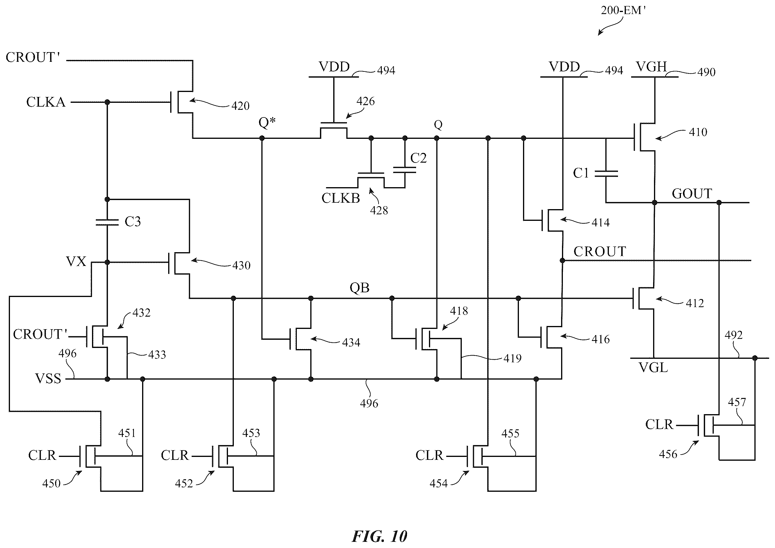 Patent US12586535 Figure 9 – Display having semiconducting oxide gate driver circuitry with bottom gate terminals for reduced leakage