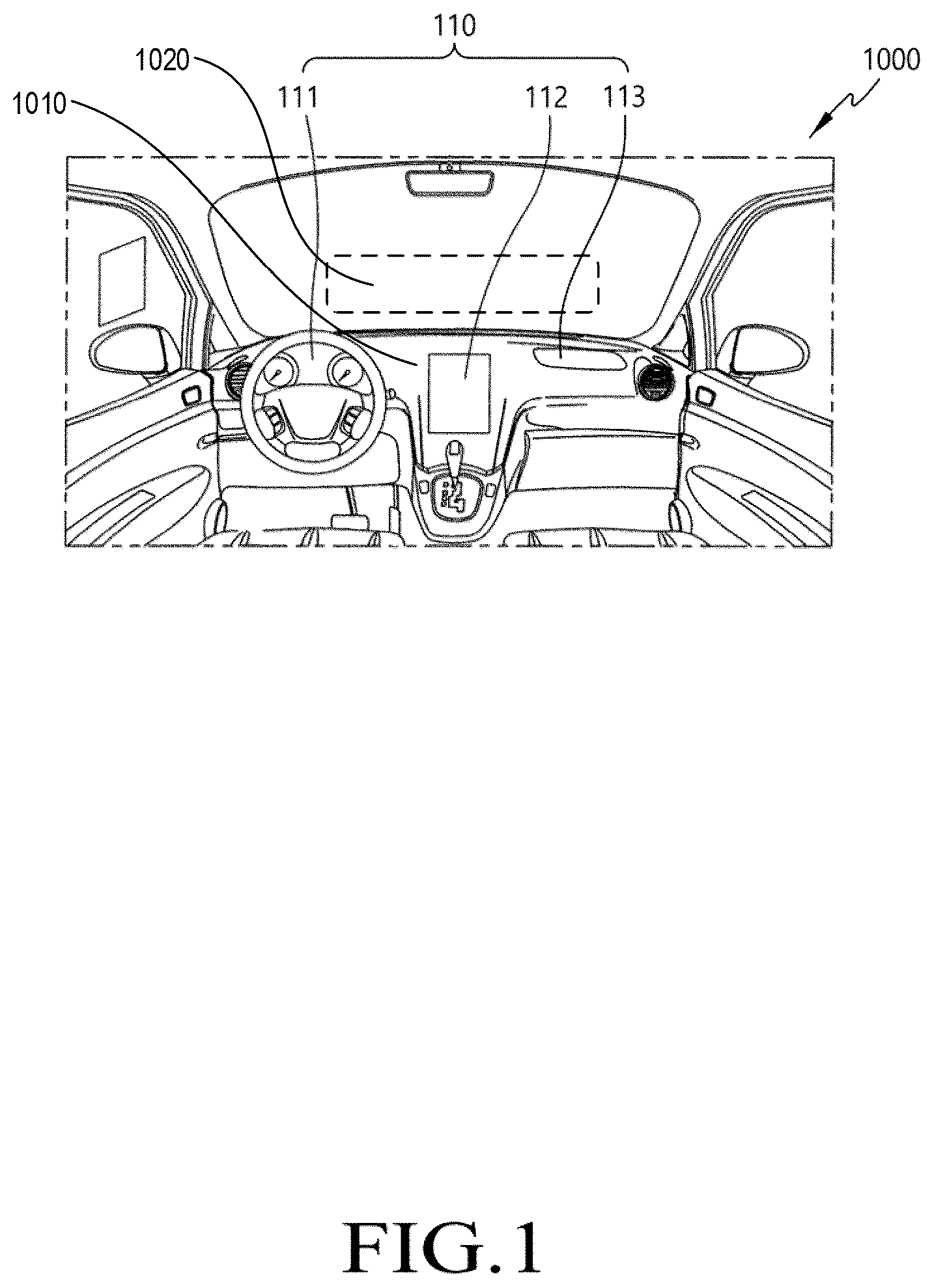 Patent US12586536 Figure 1 – Display device and vehicle system including it