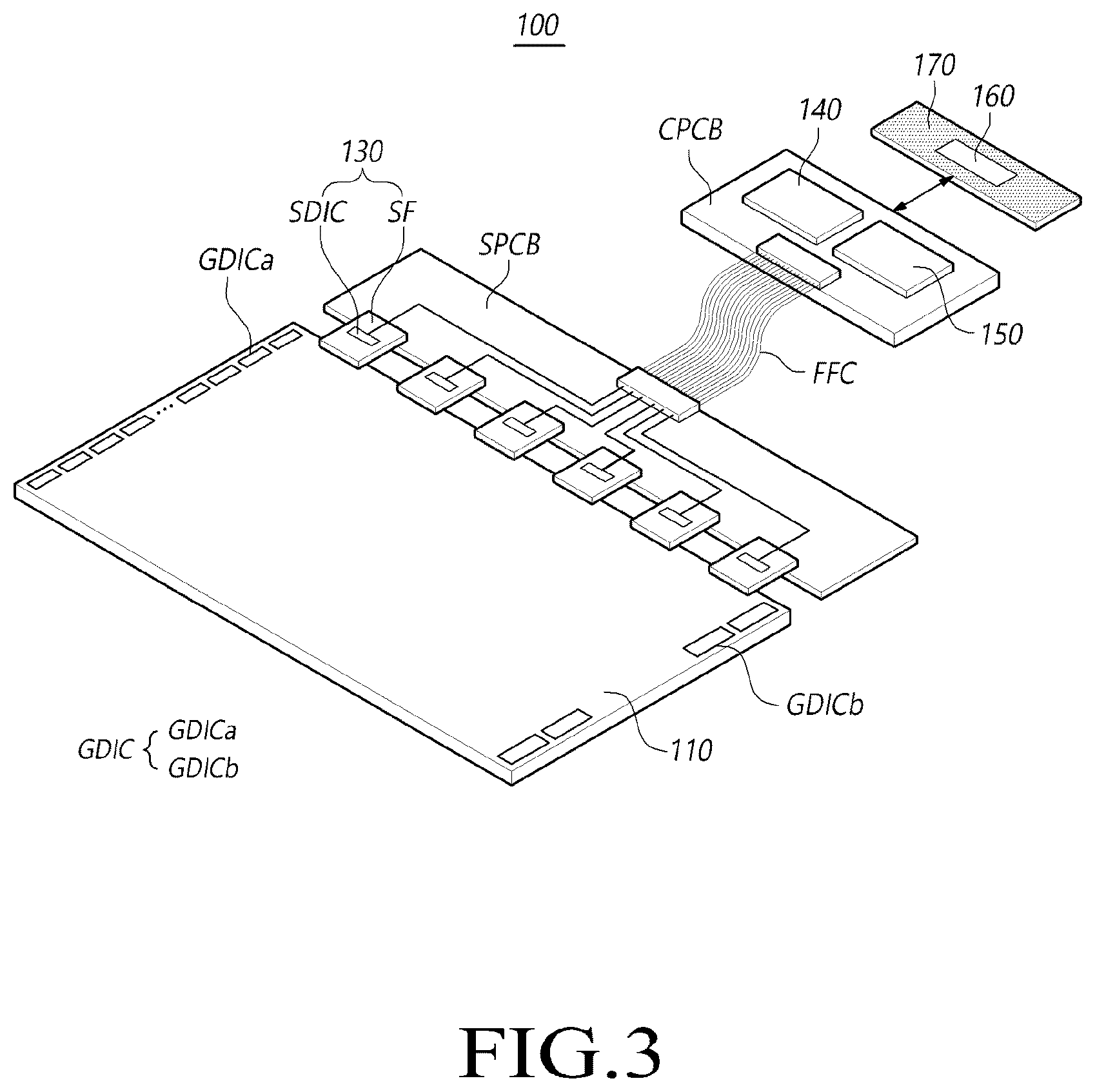 Patent US12586536 Figure 3 – Display device and vehicle system including it
