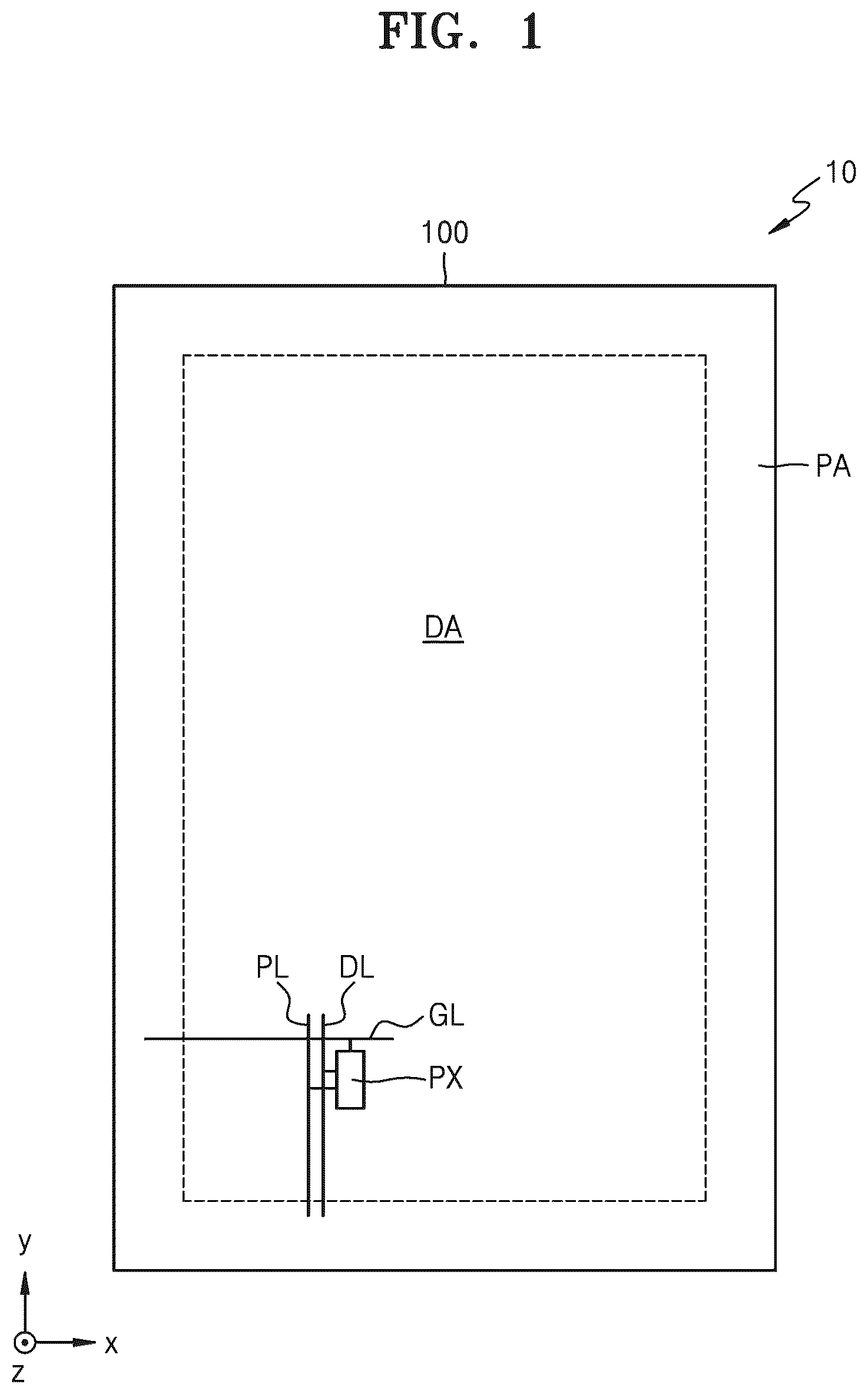 Patent US12586537 Figure 1 – Display apparatus