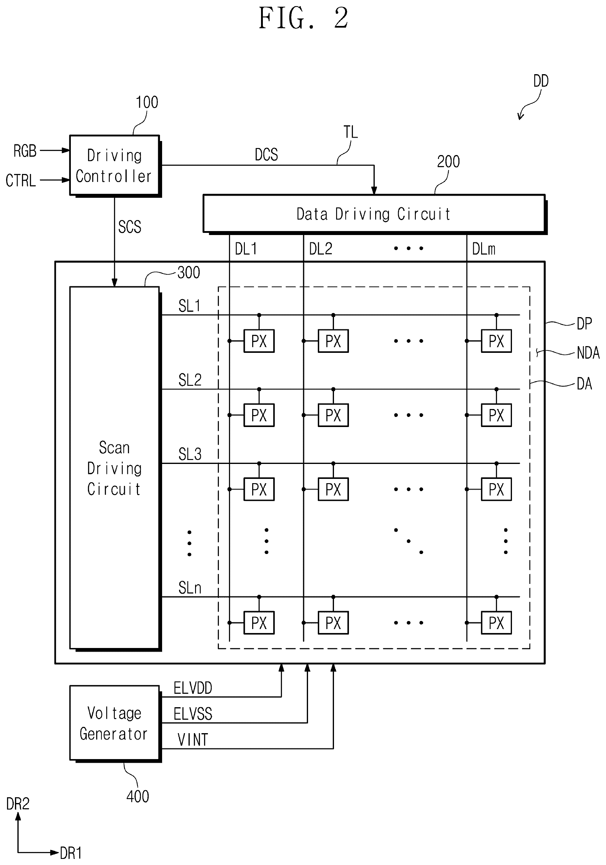 Patent US12586541 Figure 2 – Display device having a driving controller for outputting frame protocol data and operating method of the display device