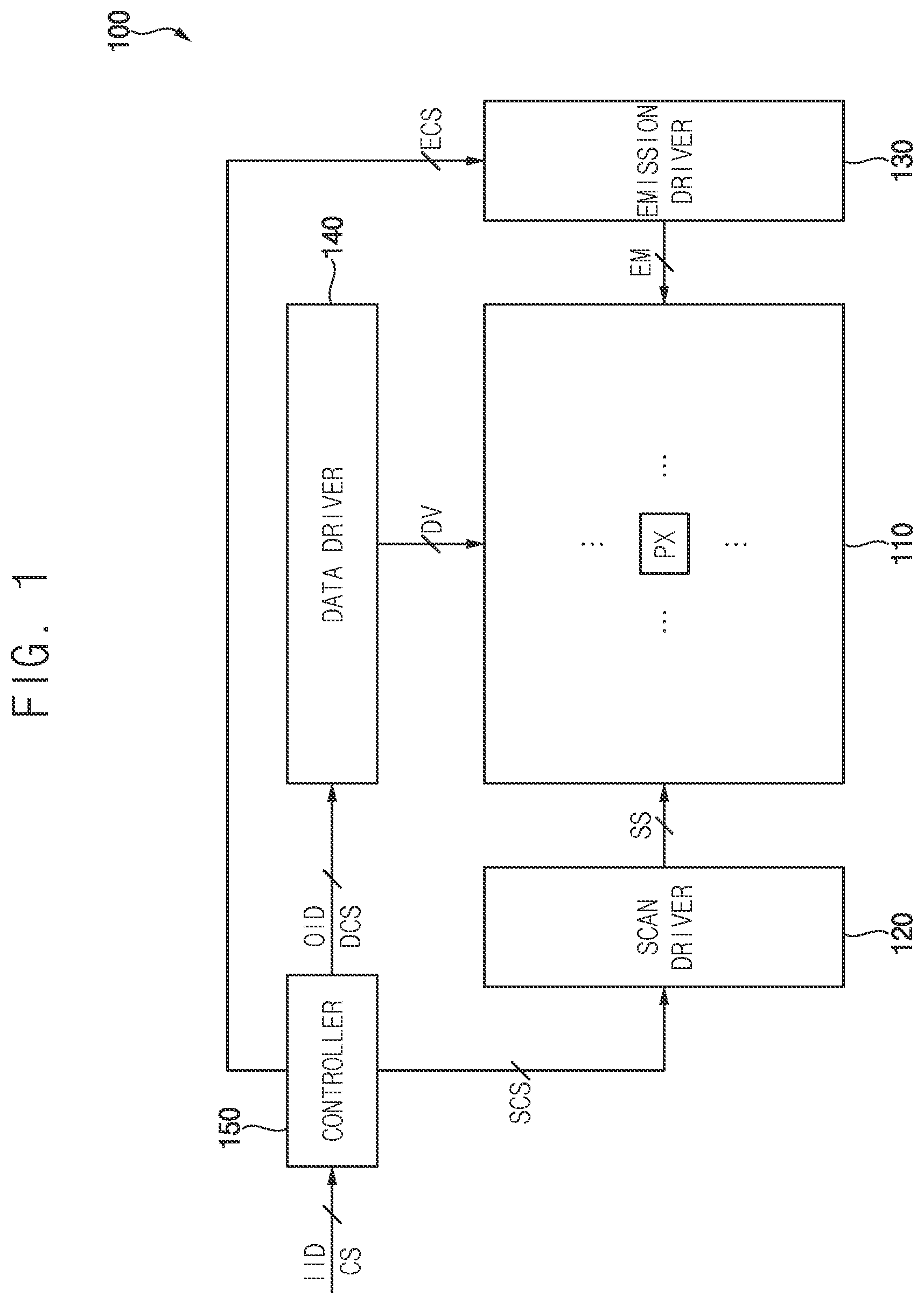 Patent US12586542 Figure 1 – Display device, control circuit included in the same, and method of driving the same