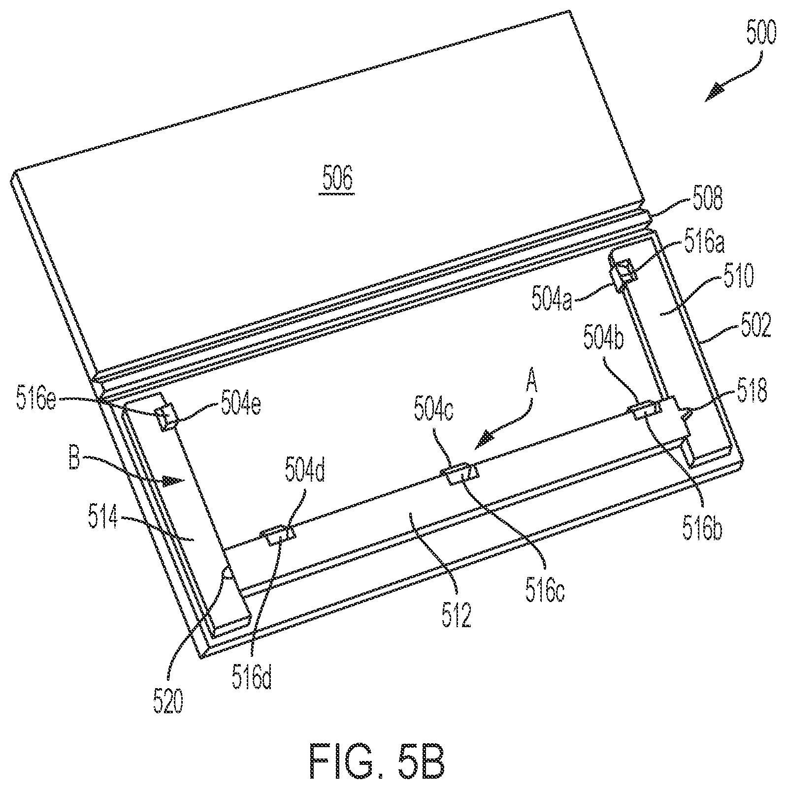 Patent US12586555 Figure 6 – Hinging alignment tabs in semi-rigid substrate