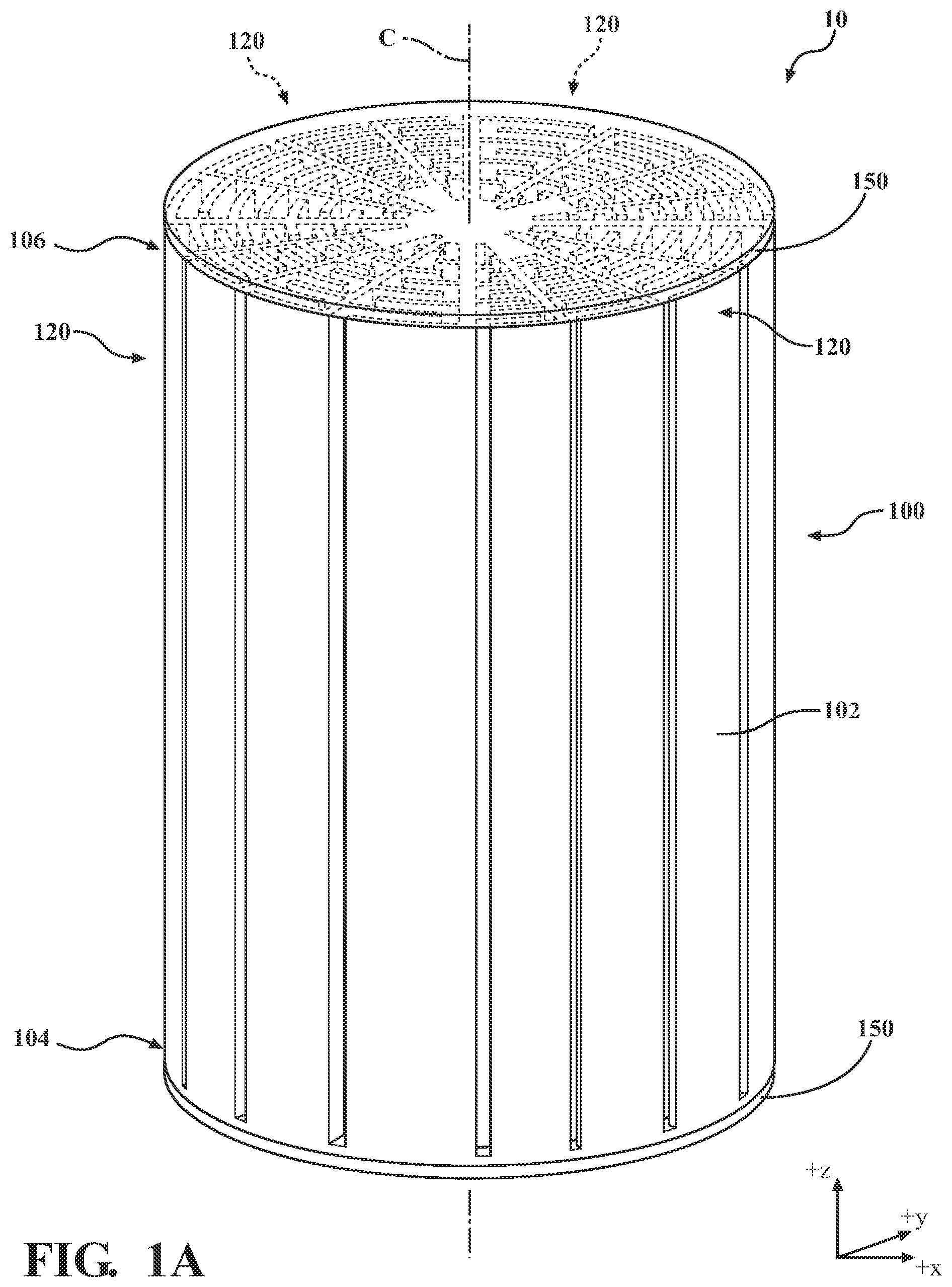 Patent US12586556 Figure 1 – Angle independent acoustic structures for broadband sound absorption and sound transmission loss