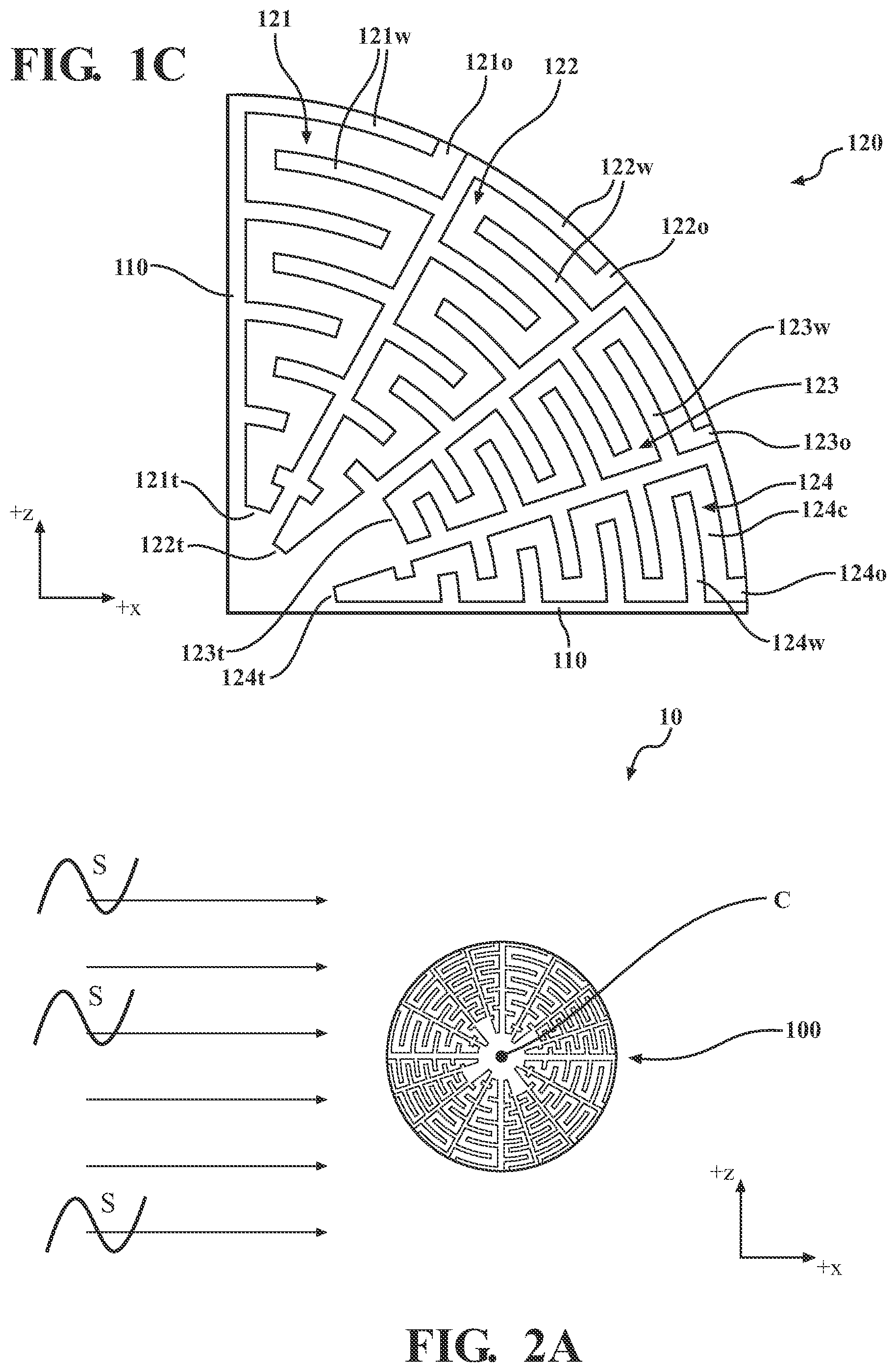 Patent US12586556 Figure 3 – Angle independent acoustic structures for broadband sound absorption and sound transmission loss