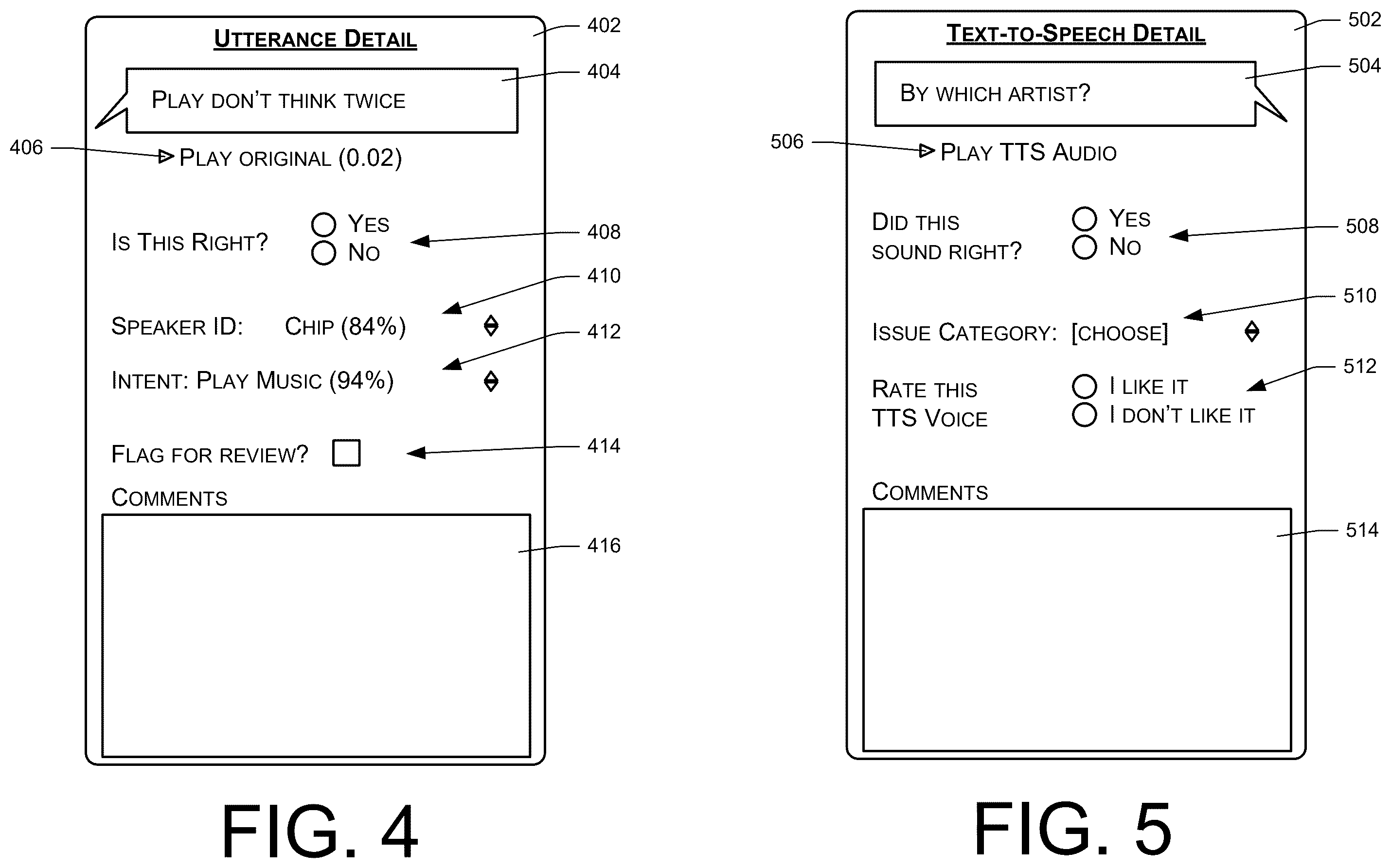 Patent US12586564 Figure 3 – User feedback for speech interactions