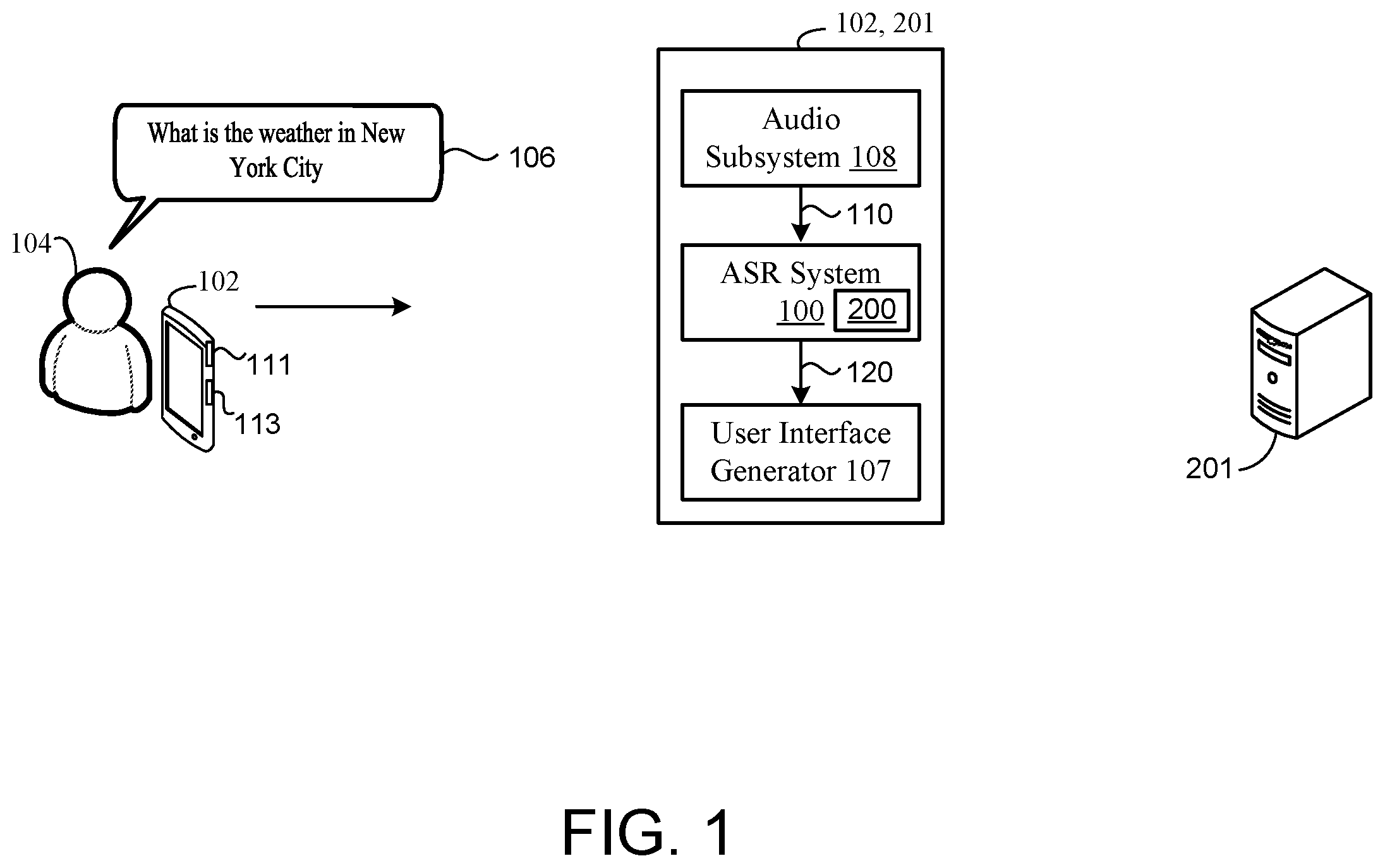 Patent US12586570 Figure 1 – Chunk-wise attention for longform ASR