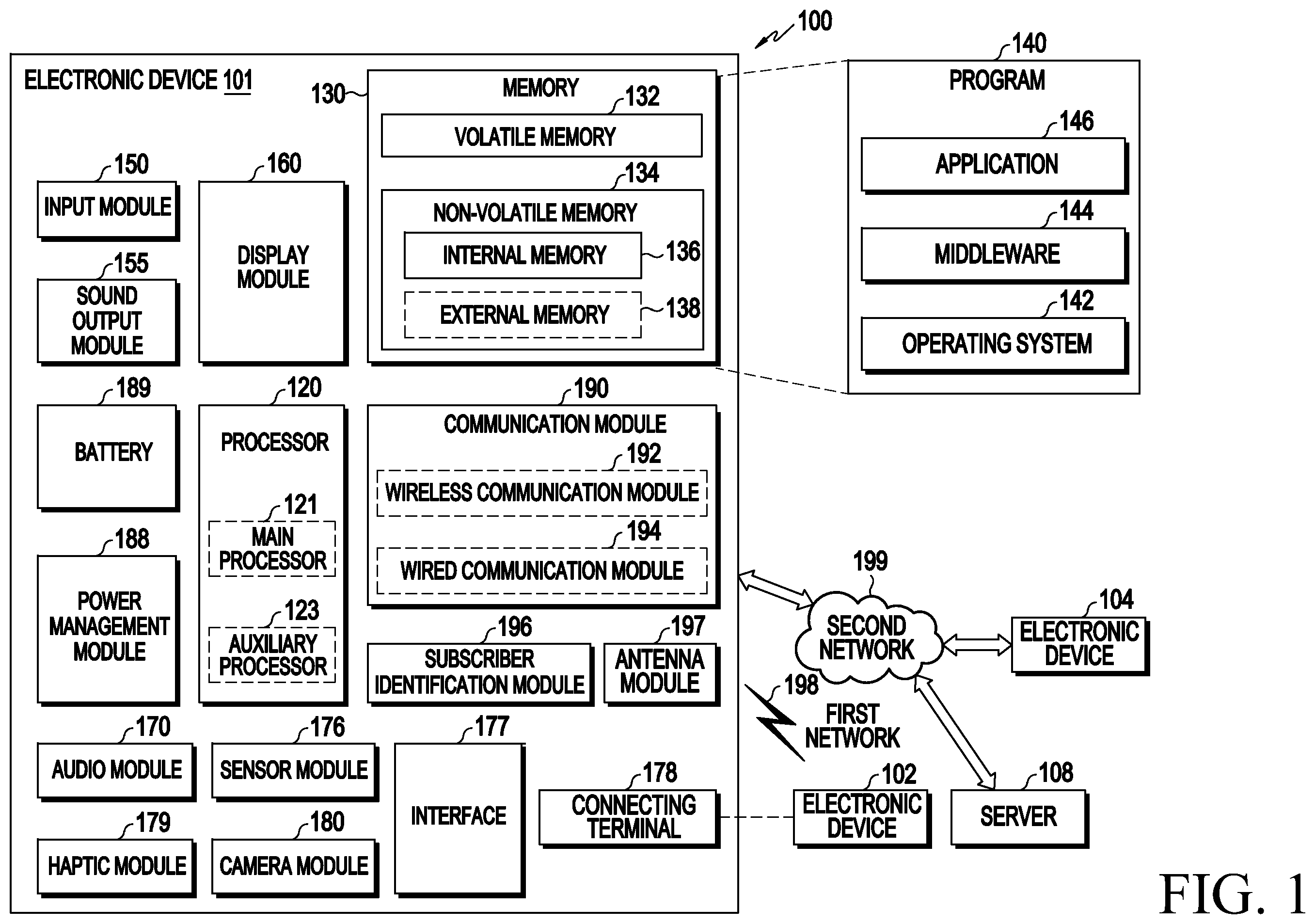 Patent US12586574 Figure 1 – Electronic device for processing utterance, operating method thereof, and storage medium