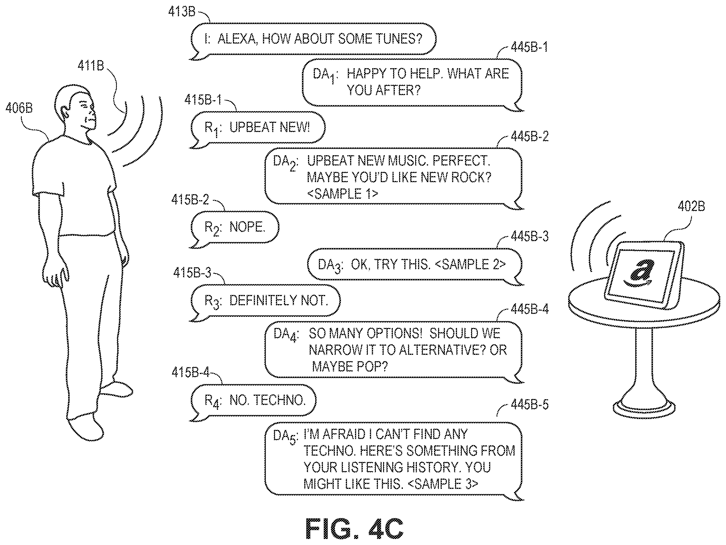 Patent US12586584 Figure 12 – Selecting tones and text of voice browsing conversations