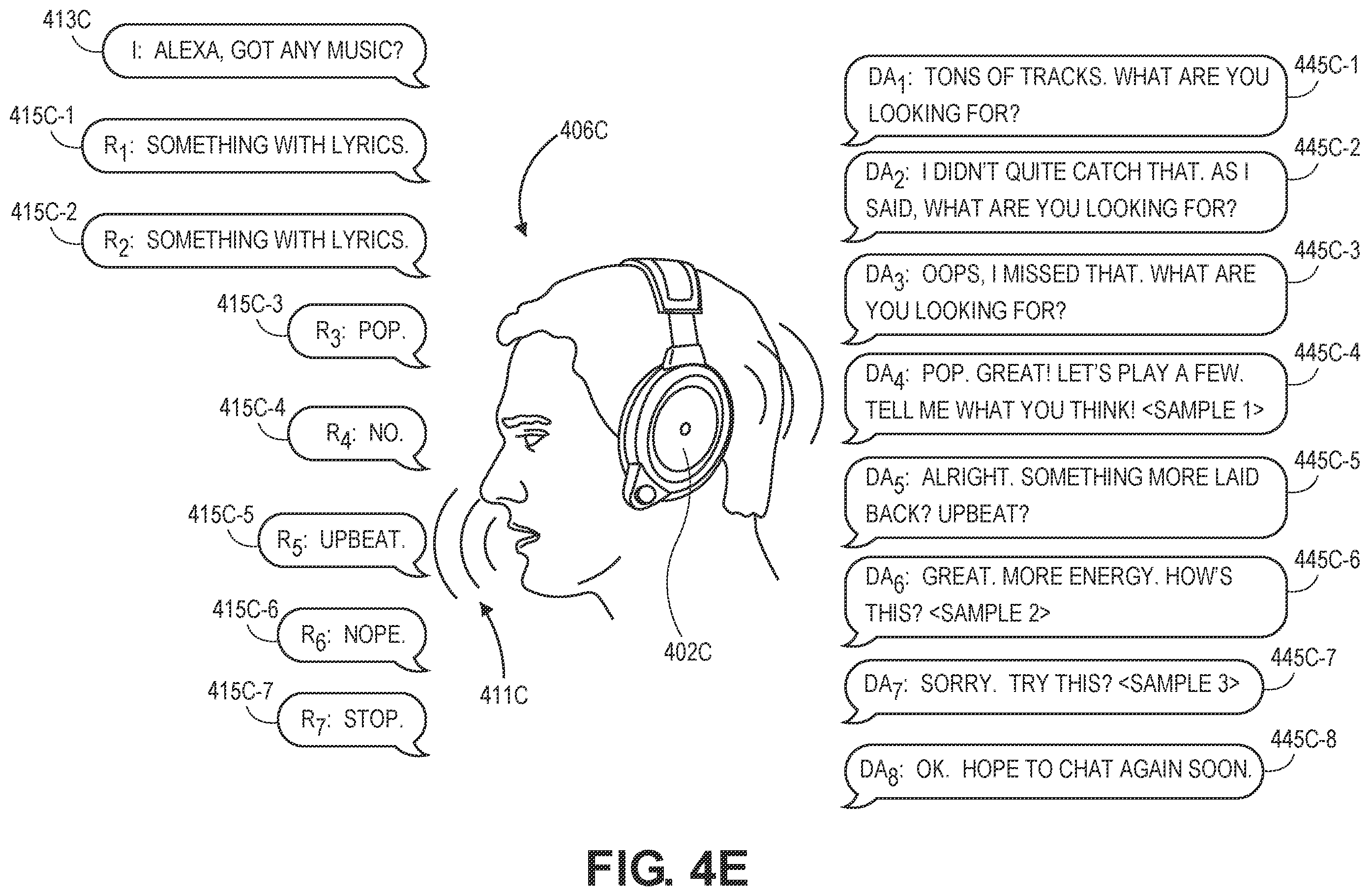 Patent US12586584 Figure 14 – Selecting tones and text of voice browsing conversations