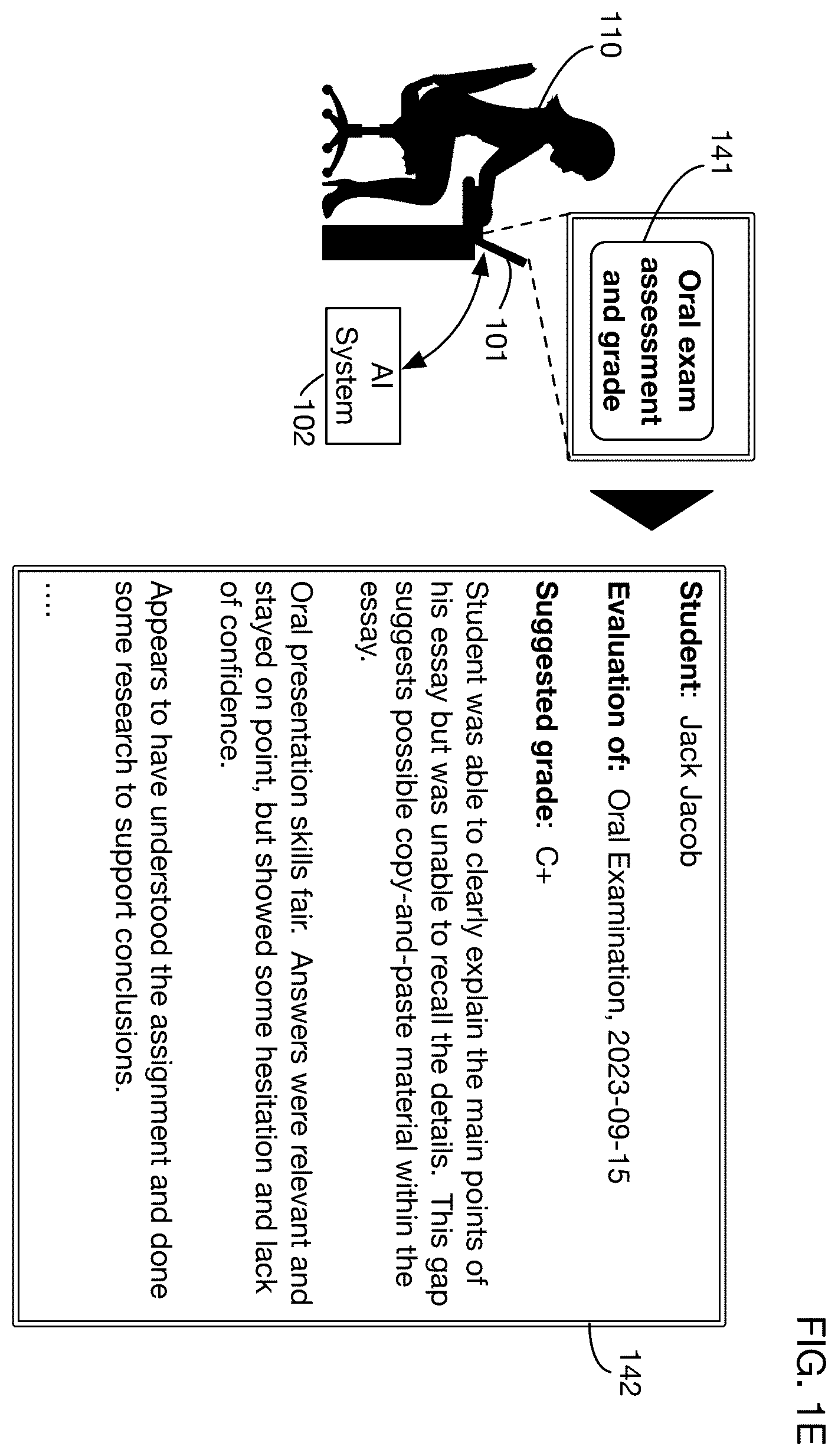 Patent US12586589 Figure 3 – Artificial intelligence system that generates questions and evaluates oral readings and responses