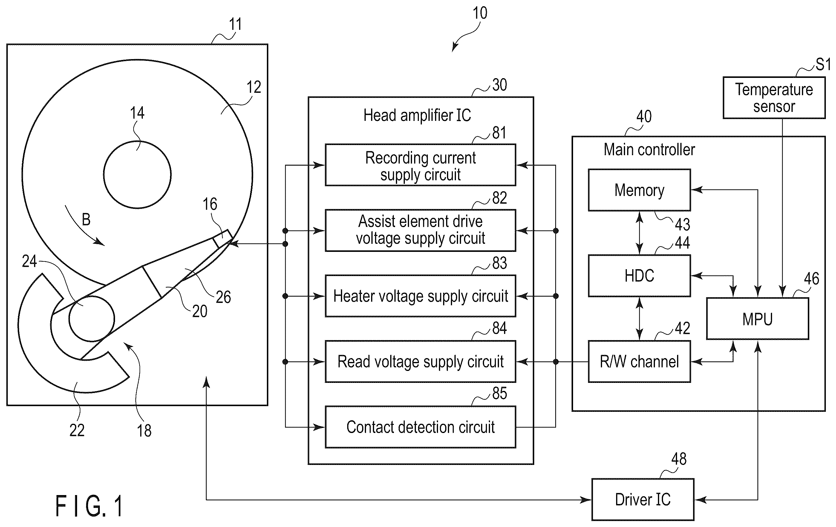 Patent US12586603 — Disk device — Figure 1