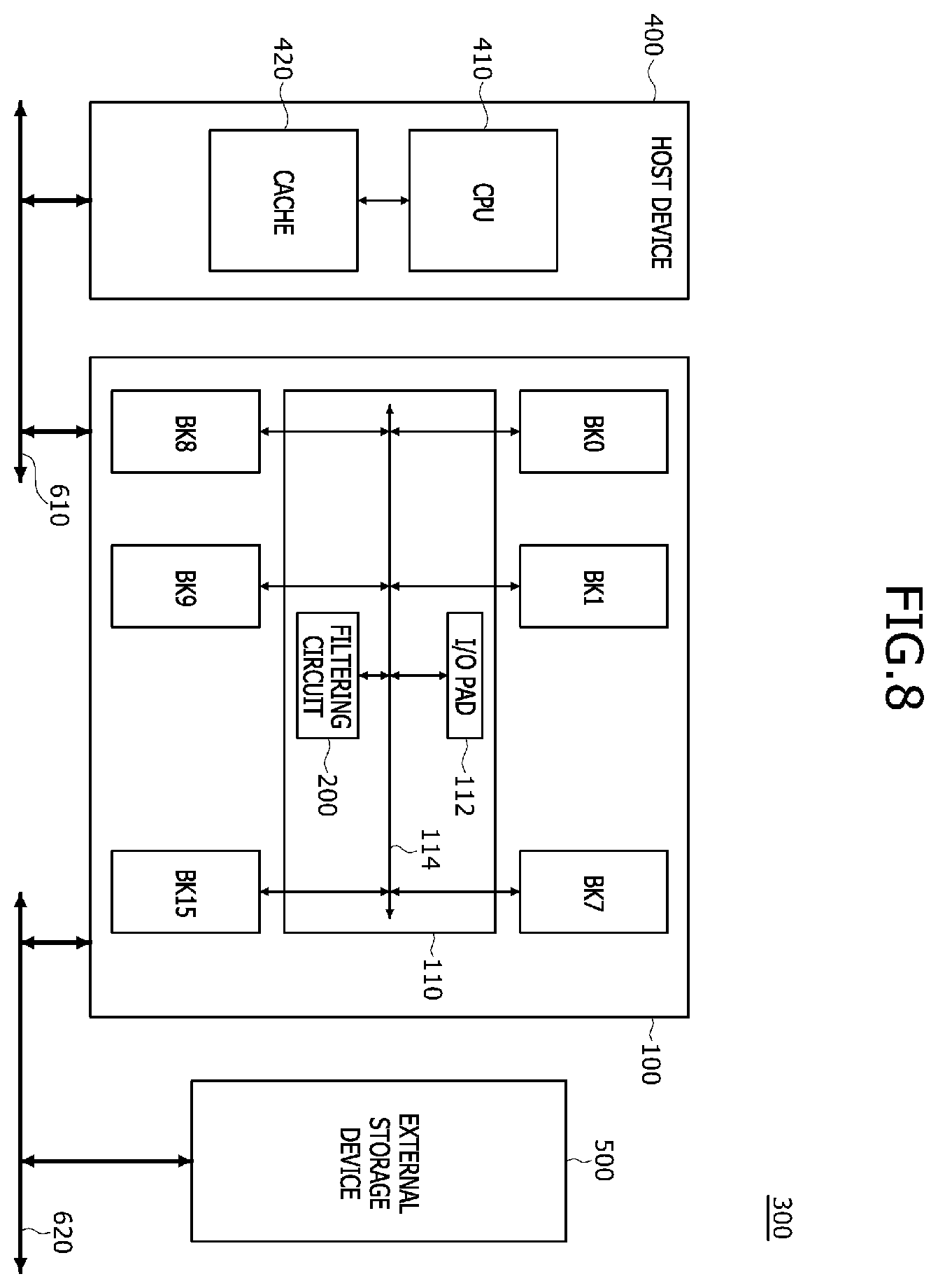 Patent US12586613 Figure 8 – Memory device including a filtering circuit and memory system including the memory device and filtering circuit