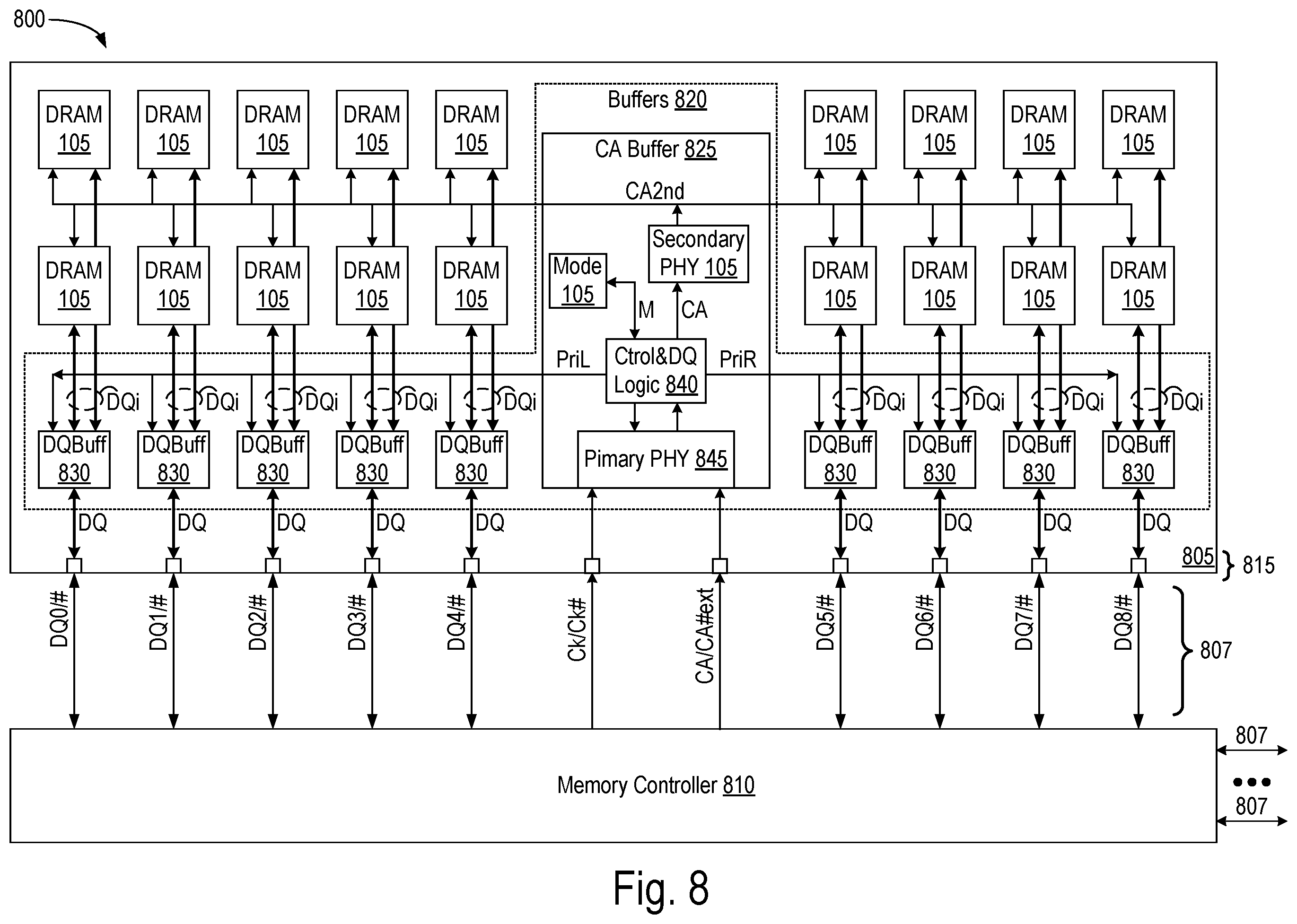 Patent US12586617 Figure 7 – Memory module and system supporting parallel and serial access modes