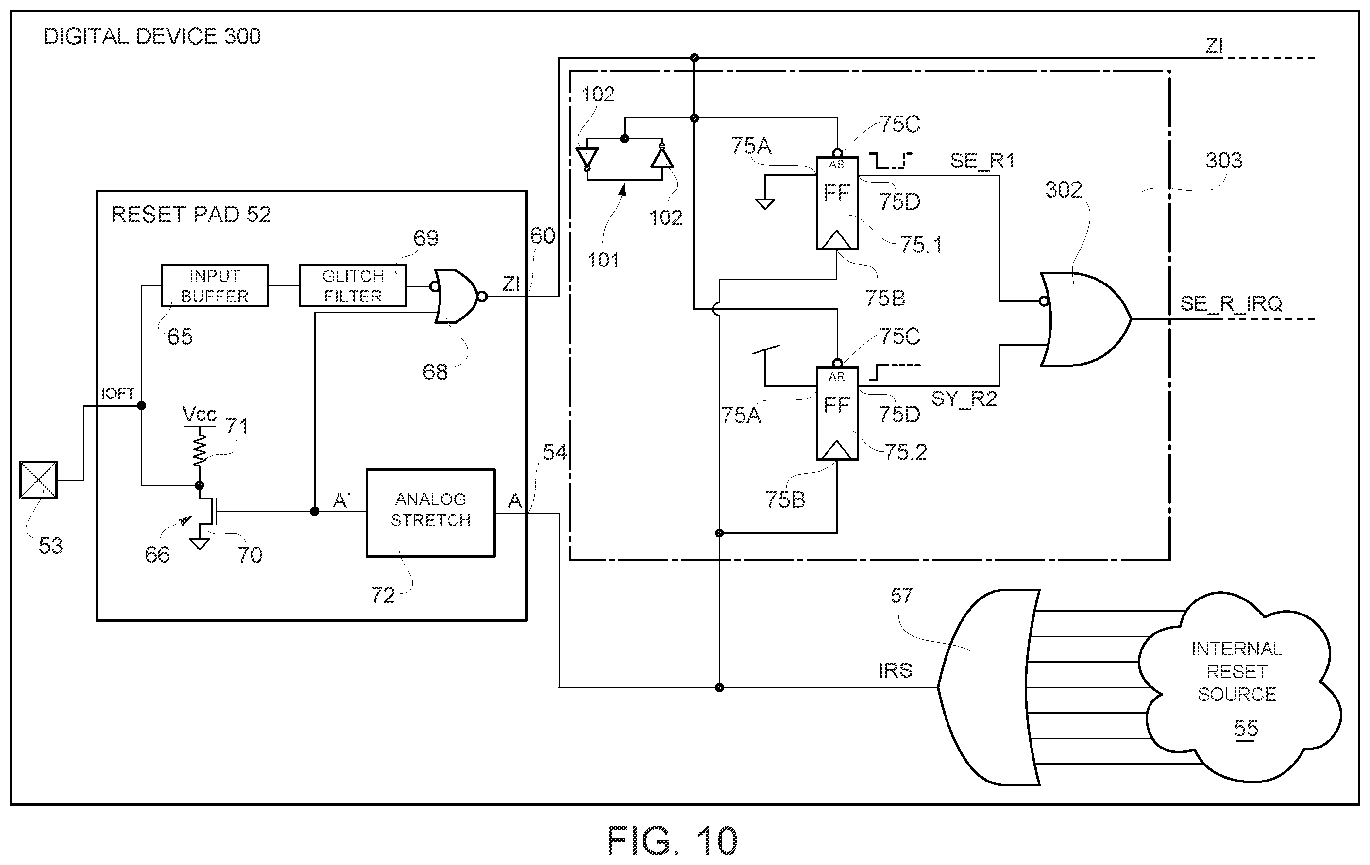 Patent US12586622 Figure 9 – Digital device having a reset pad circuit that may be subject to hacker attack