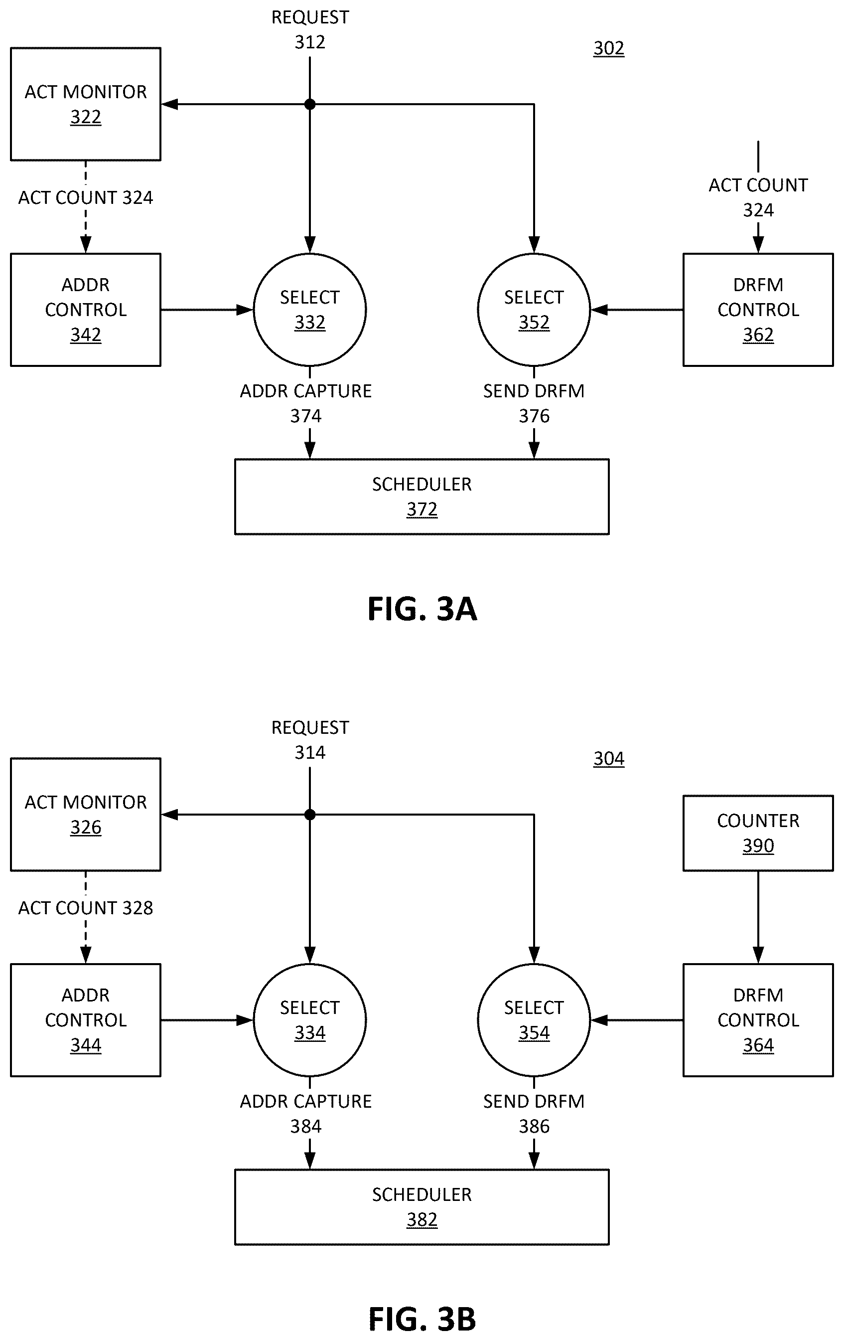 Patent US12586626 Figure 3 – Randomization of directed refresh management (DRFM) pseudo target row refresh (PTRR) commands