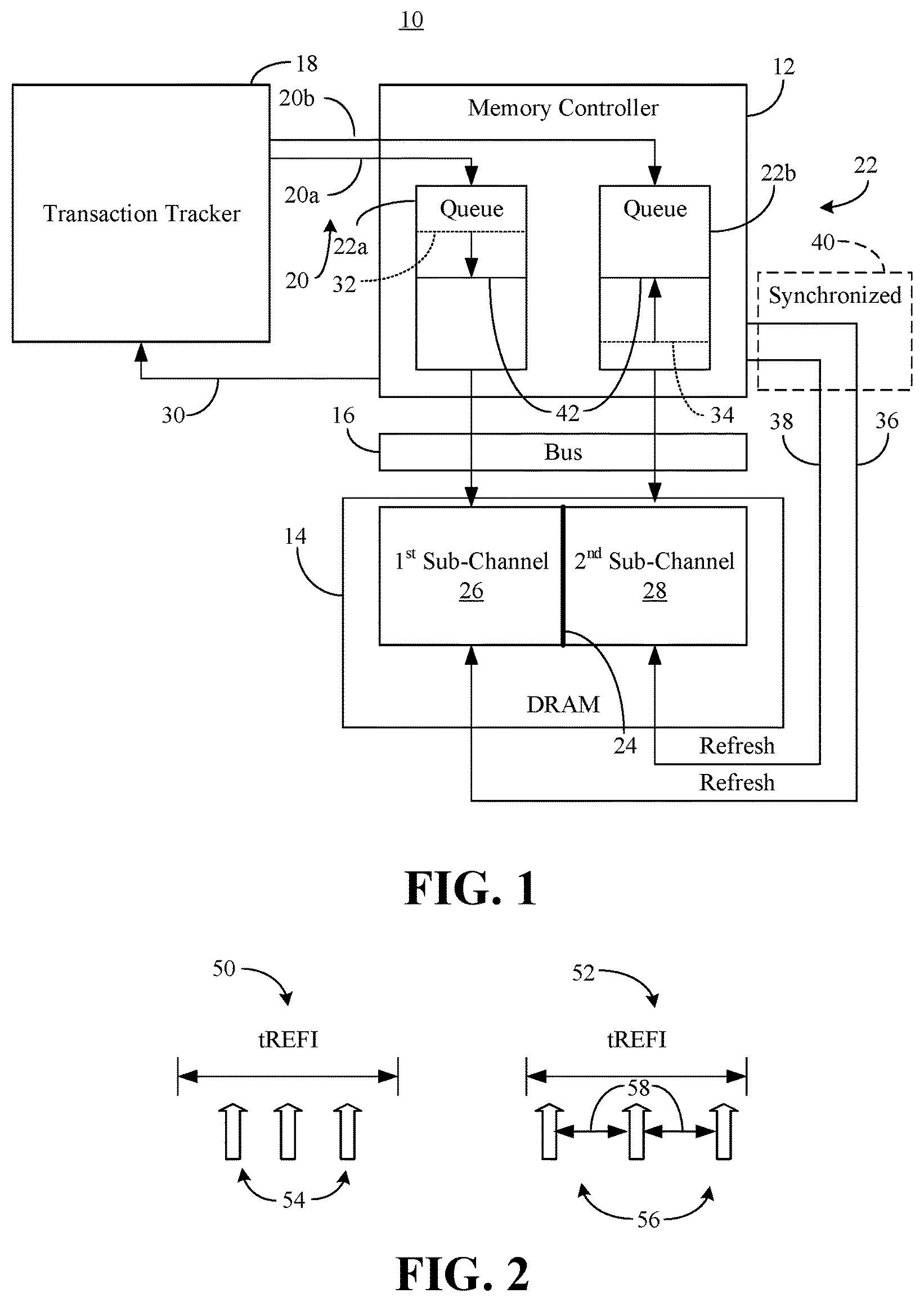 Patent US12586627 — Refresh performance optimizations for DRAM technologies with sub-channel and/or pseudo-channel configurations — Figure 1