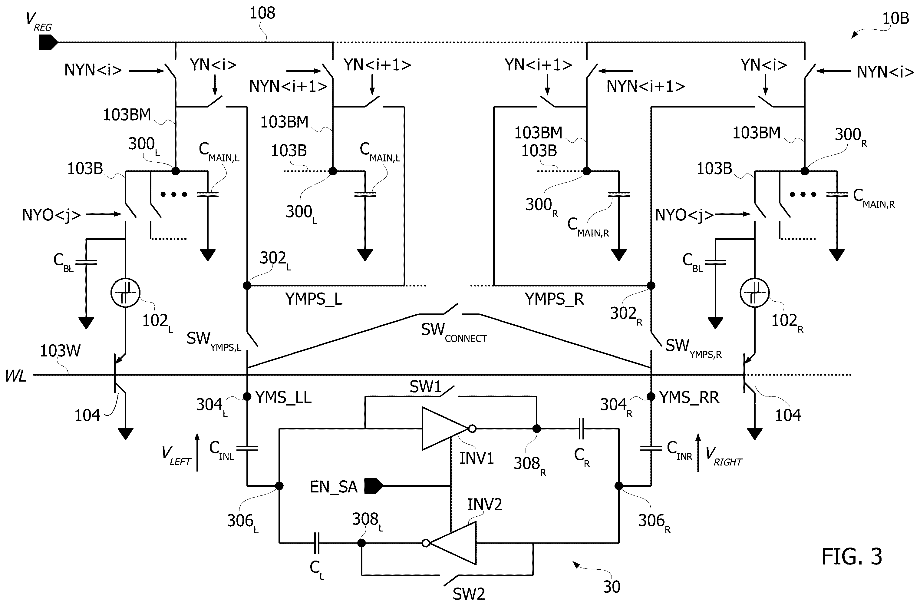 Patent US12586639 Figure 3 – Sense amplifier circuit, corresponding memory device and method of operation