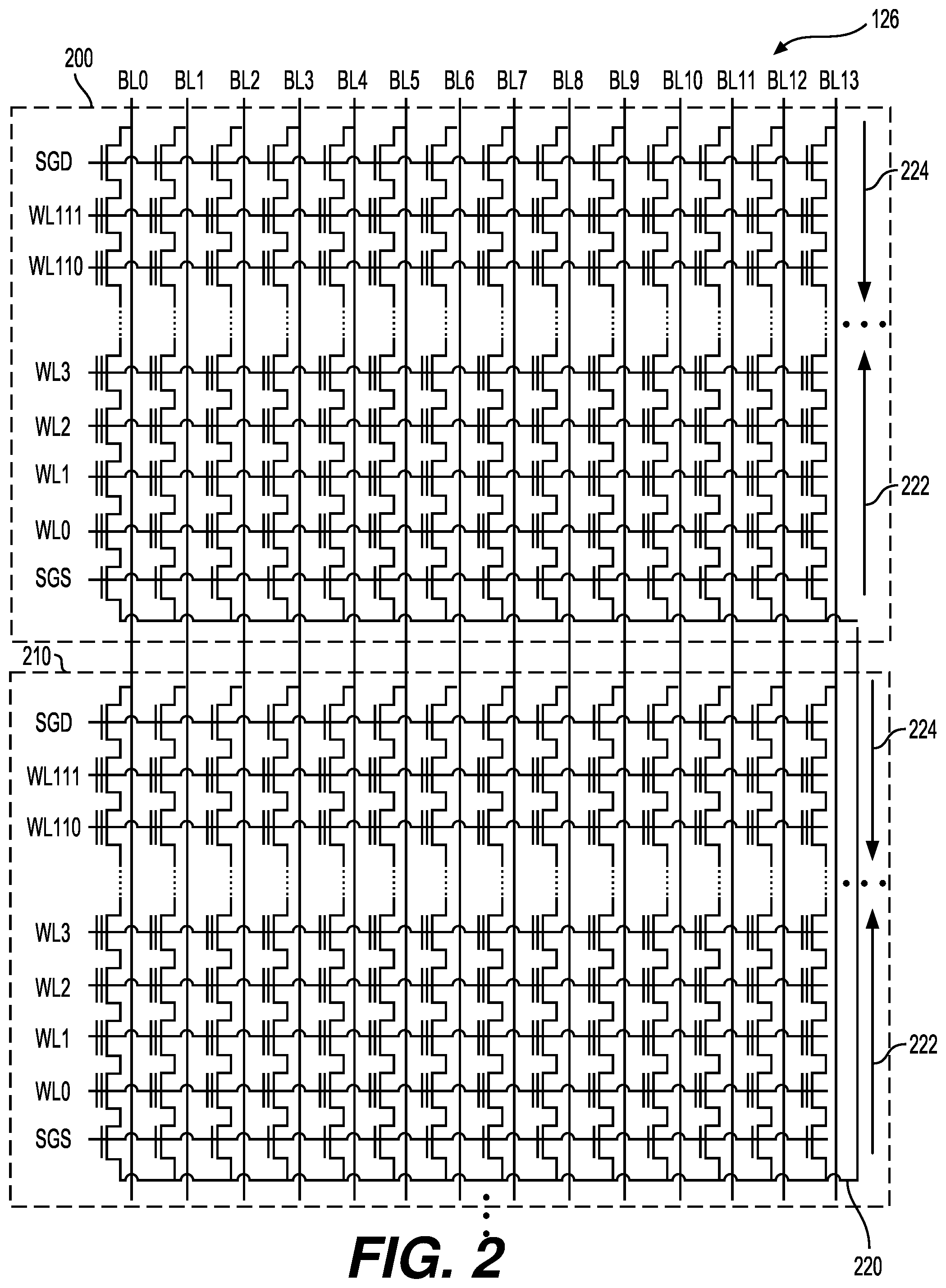 Patent US12586646 Figure 2 – Precharge scheme during programming of a memory device