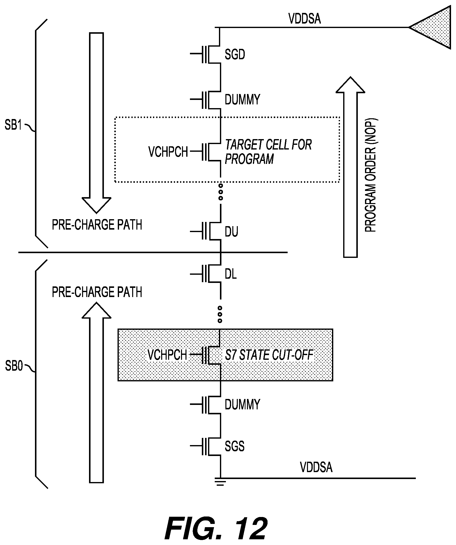Patent US12586646 Figure 14 – Precharge scheme during programming of a memory device